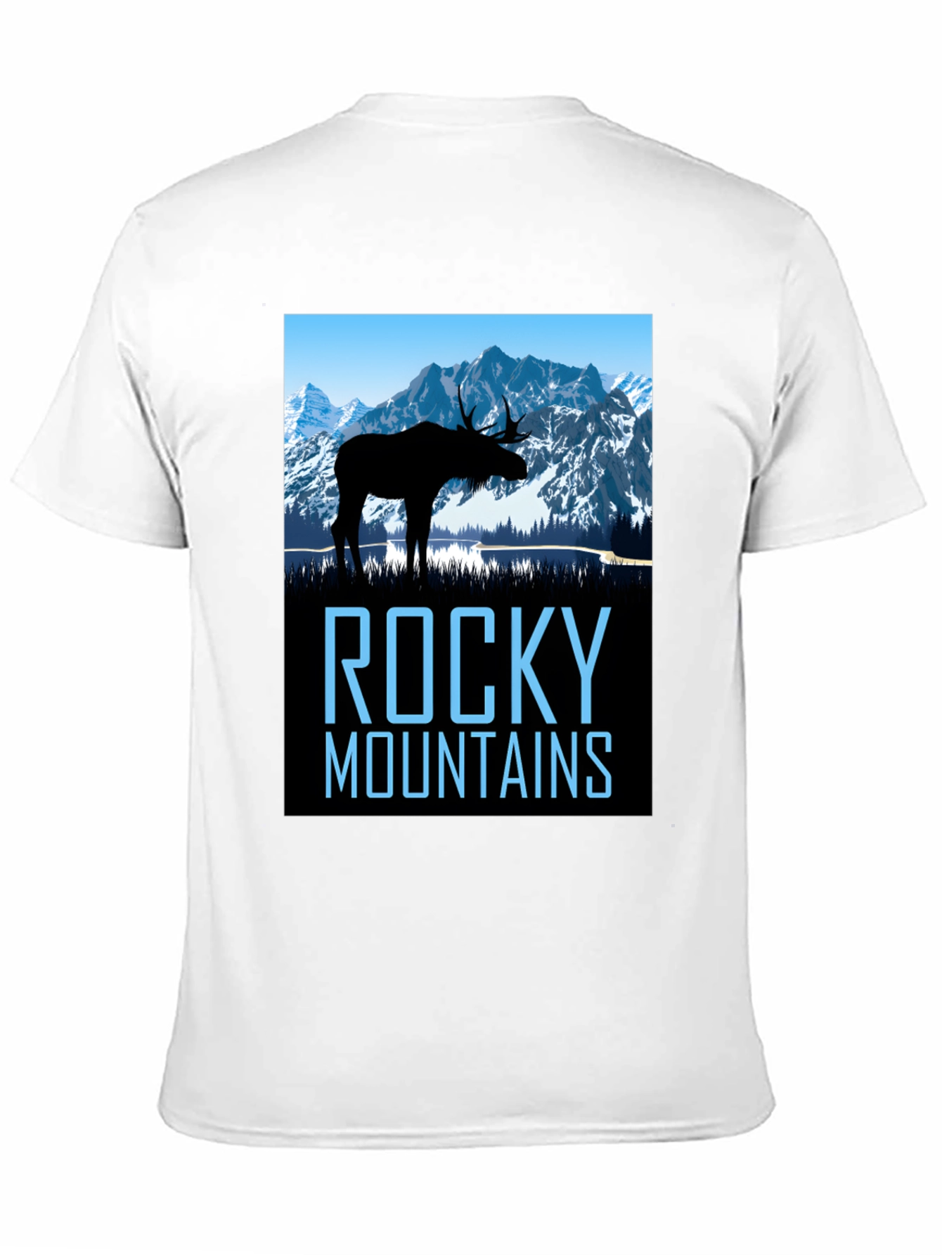 Rocky Mountains Moose Graphic T-Shirt