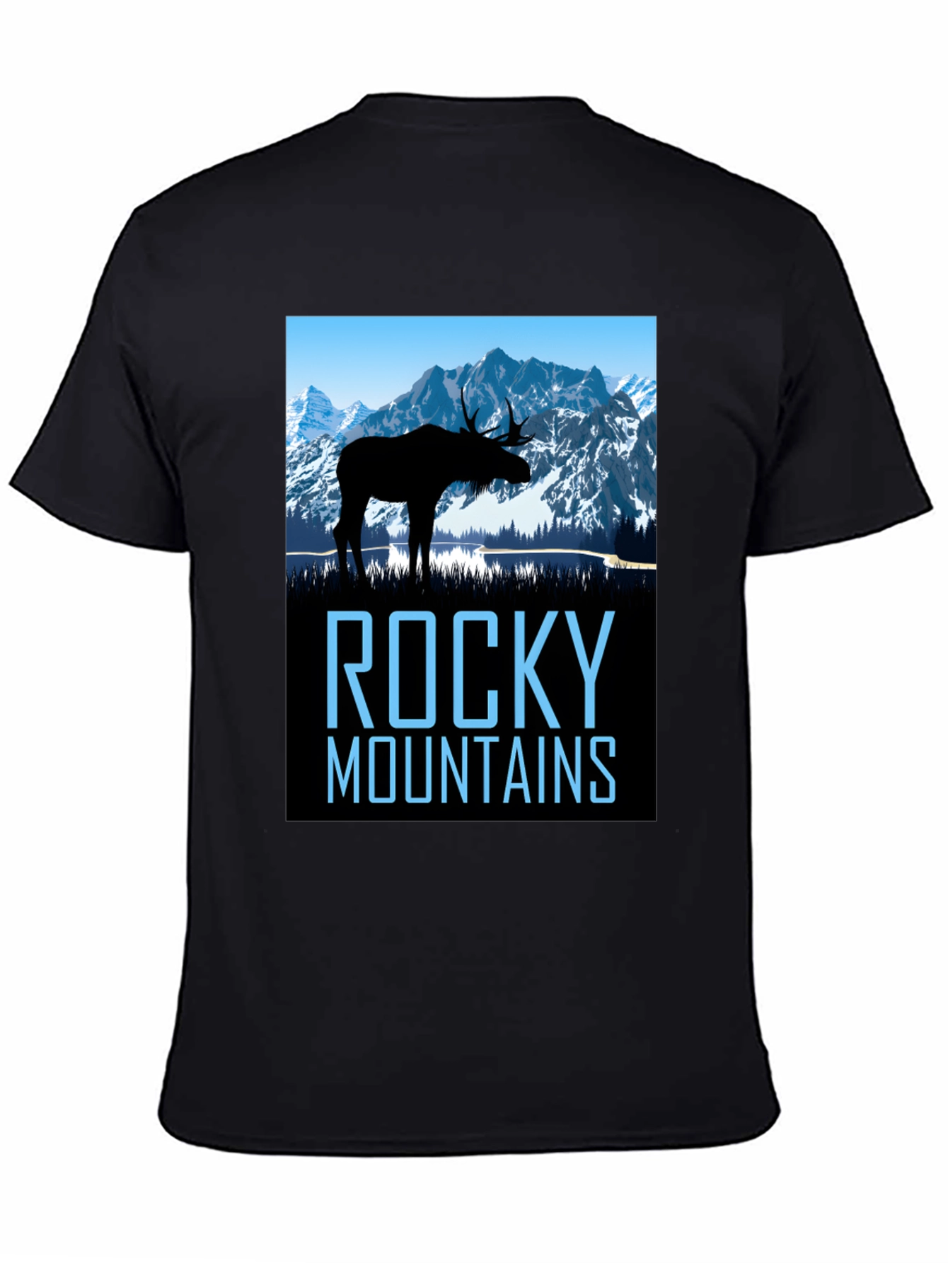 Rocky Mountains Moose Graphic T-Shirt