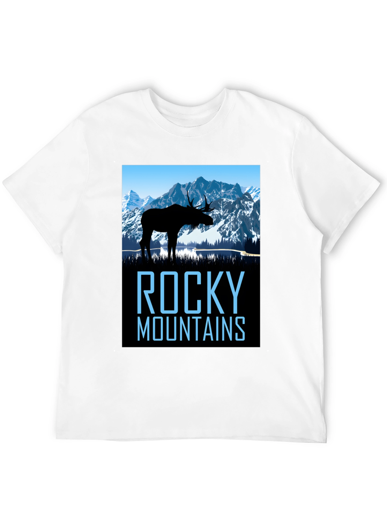 Rocky Mountains Moose Graphic T-Shirt