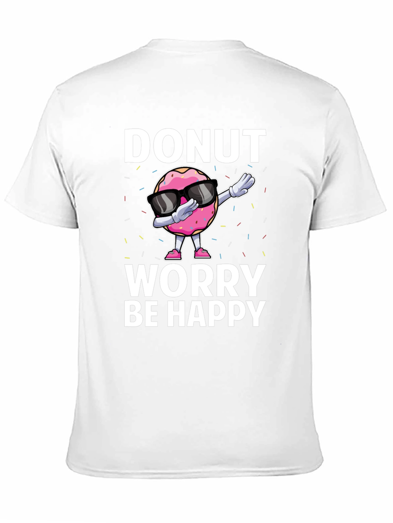 Donut Worry Be Happy Black T-Shirt