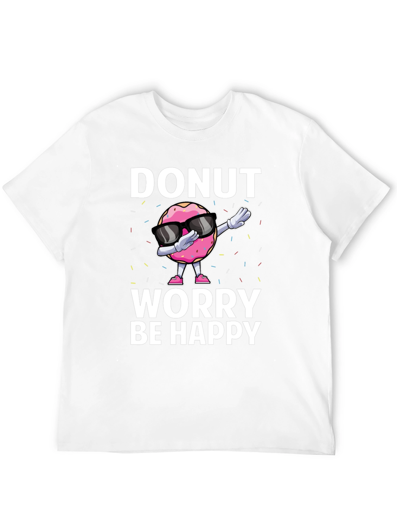 Donut Worry Be Happy Black T-Shirt