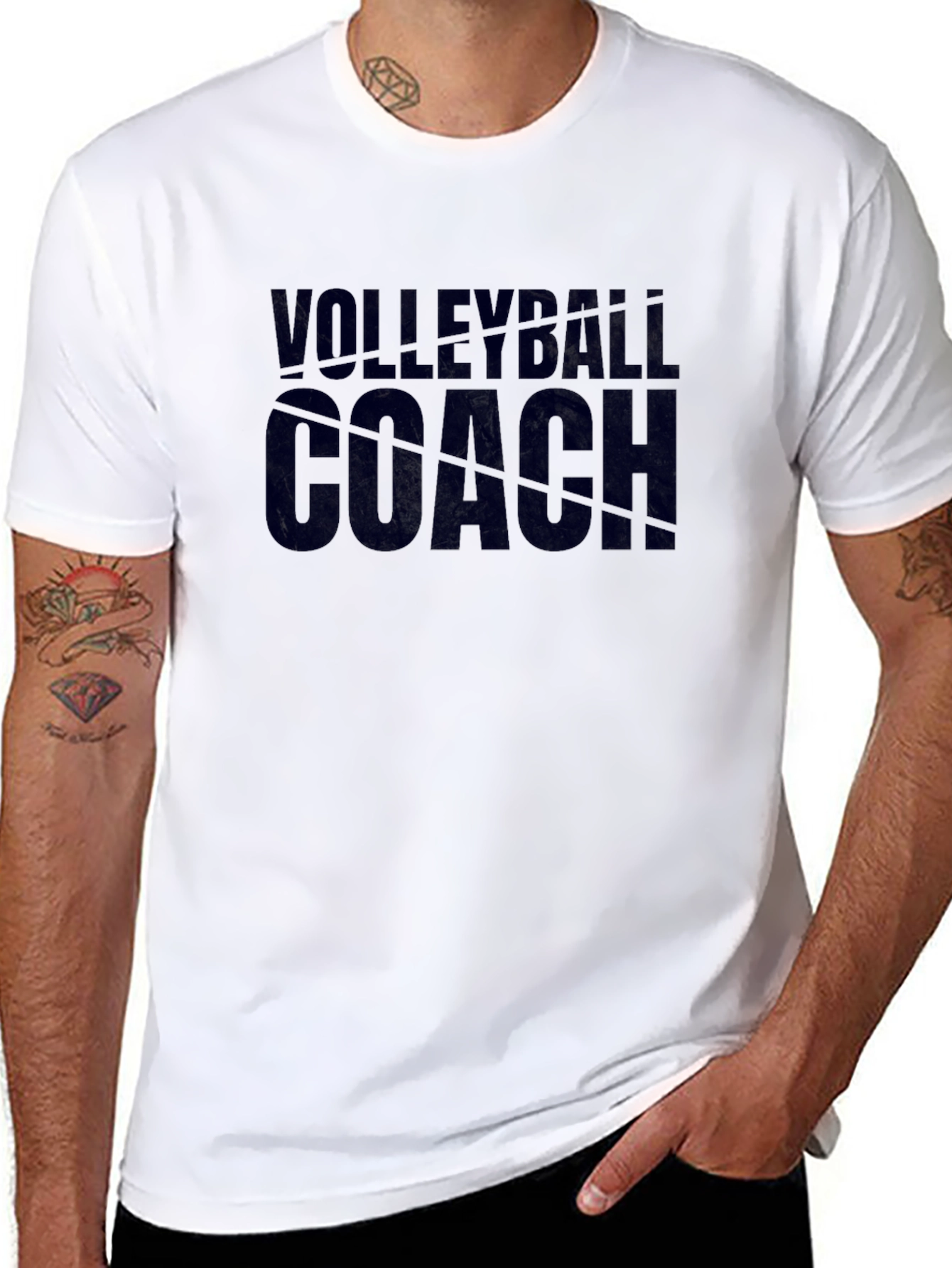 Volleyball Coach Graphic Tee - Black
