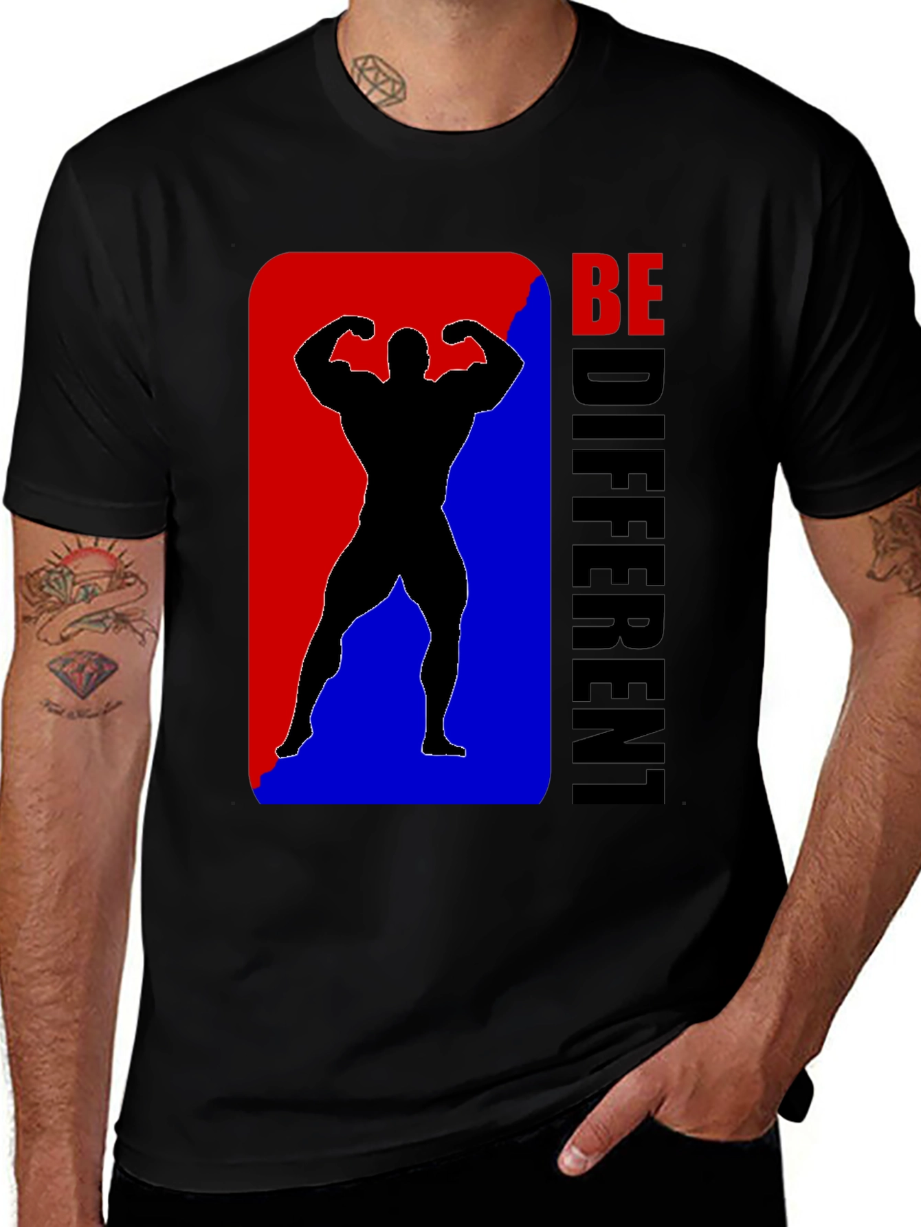 Be Different Bodybuilder Graphic Tee
