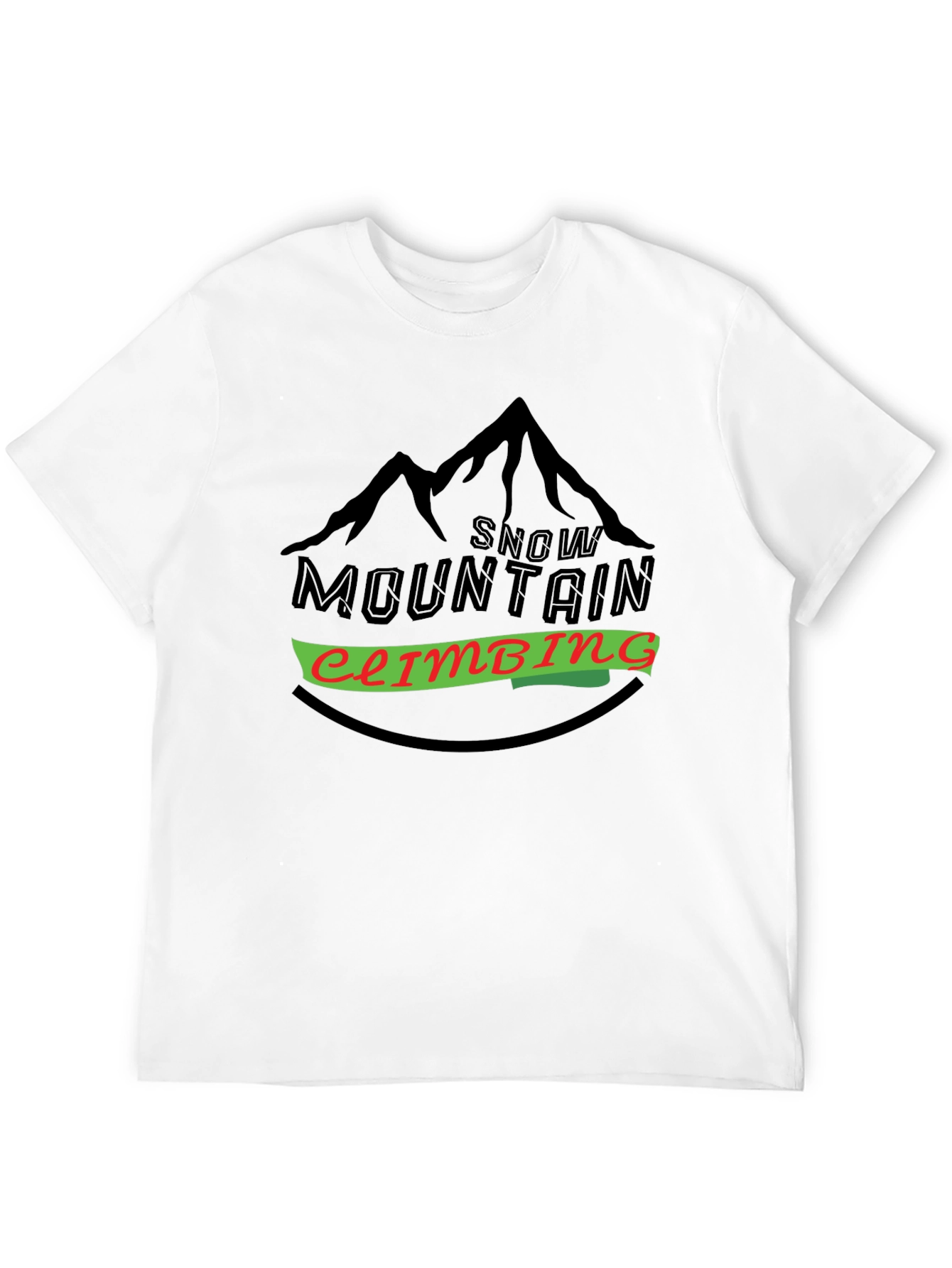 Snow Mountain Climbing Black T-Shirt