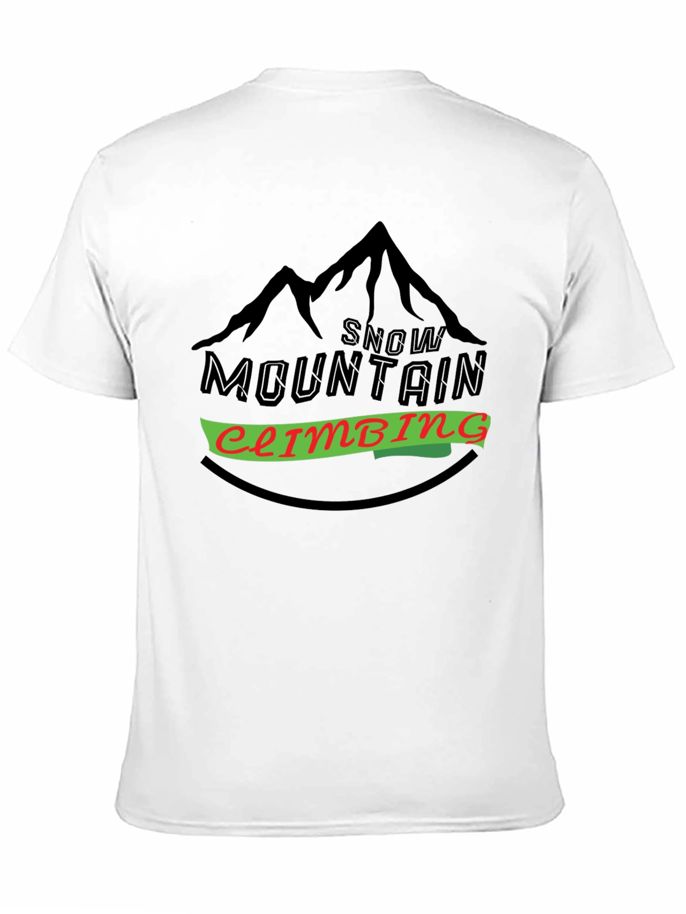 Snow Mountain Climbing Black T-Shirt