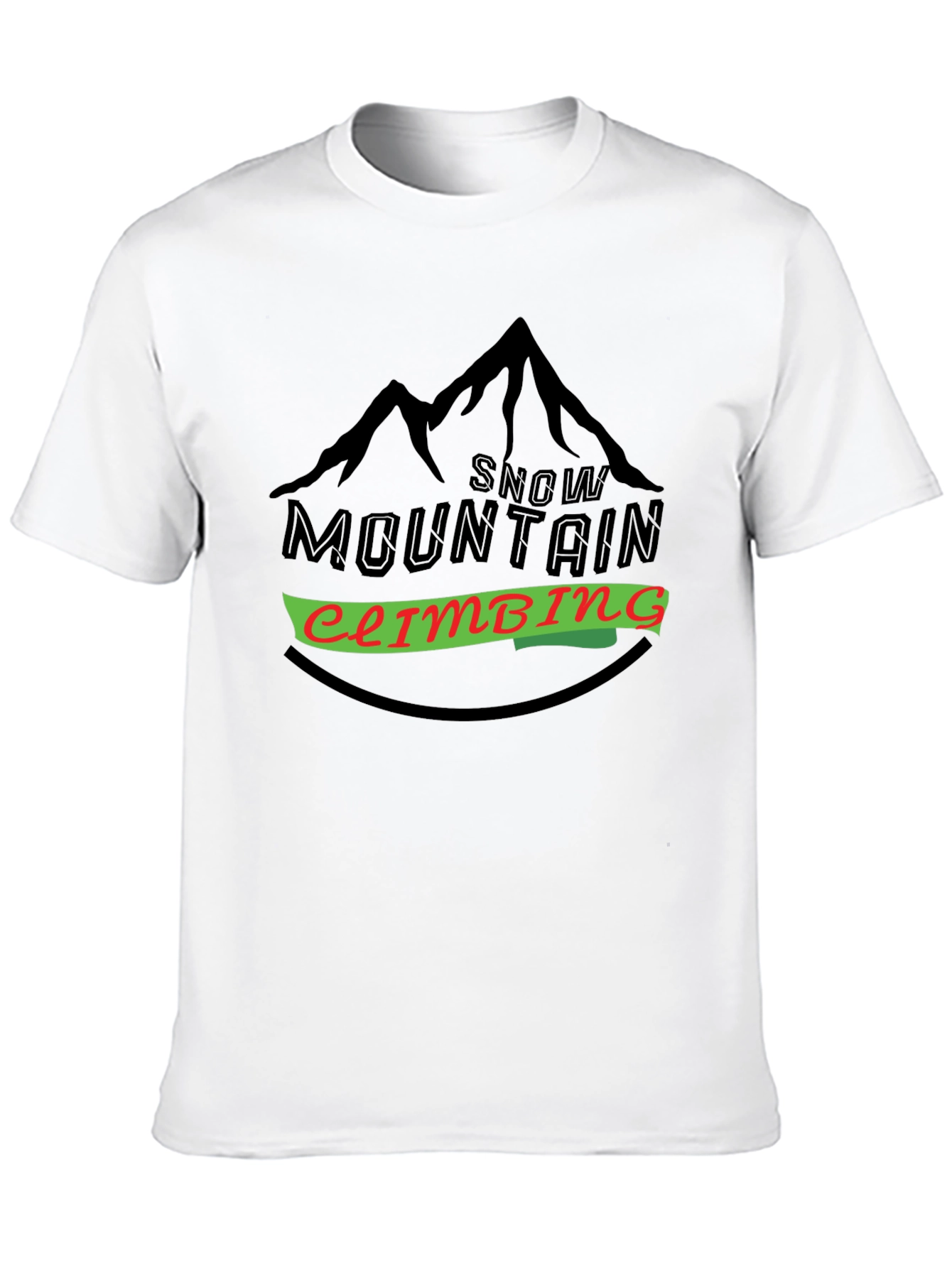 Snow Mountain Climbing Black T-Shirt