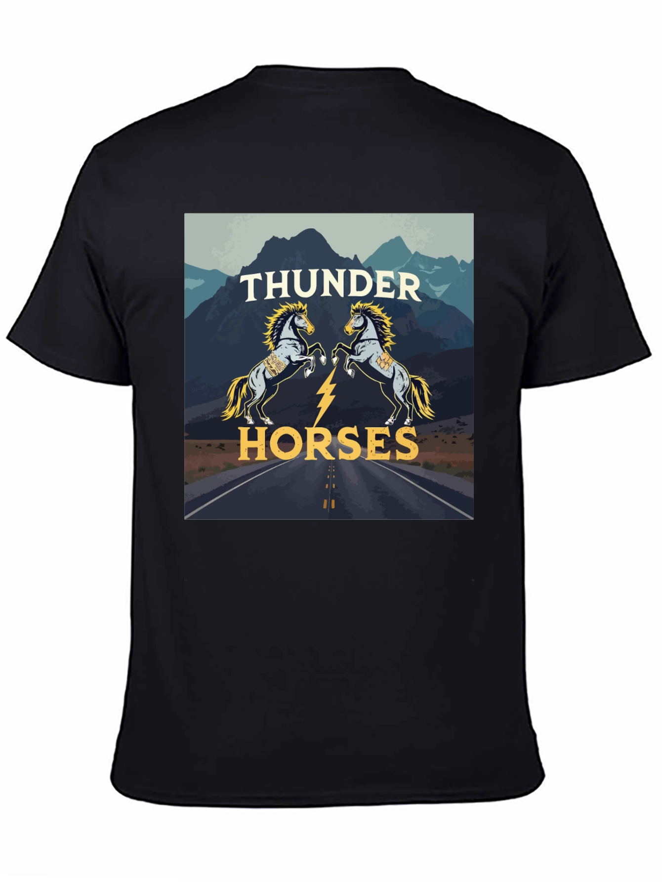Thunder Horses Graphic T-Shirt - Black