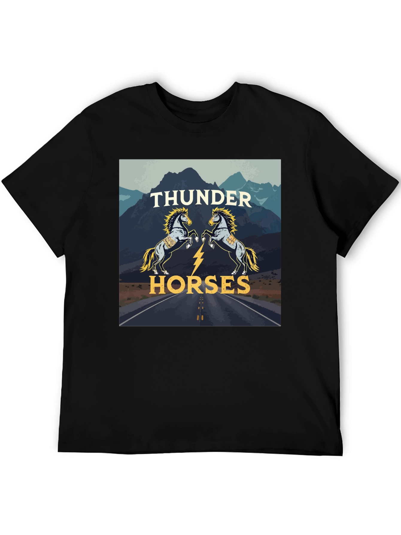 Thunder Horses Graphic T-Shirt - Black