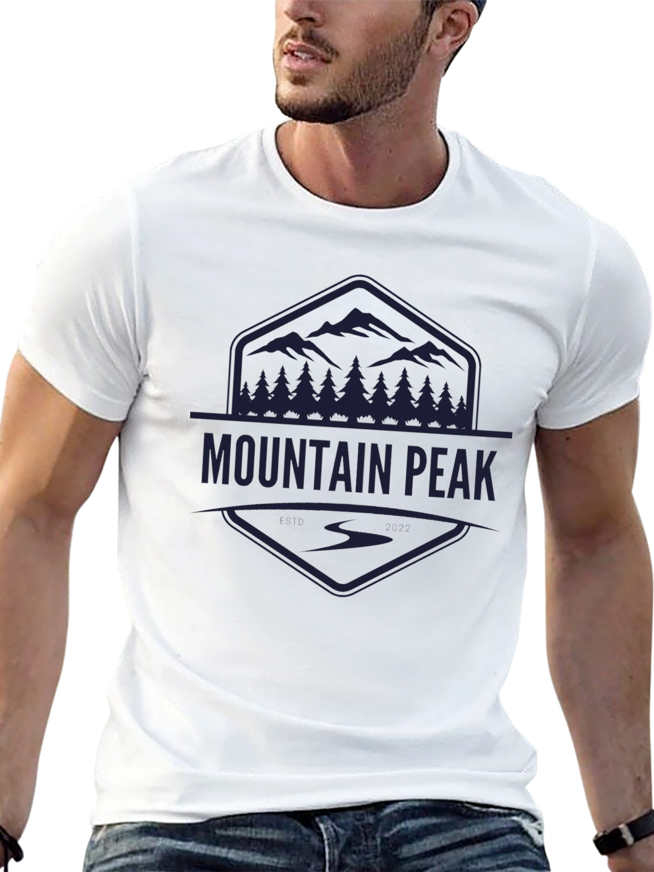 Mountain Peak Graphic Black Tee - Adventure Ready