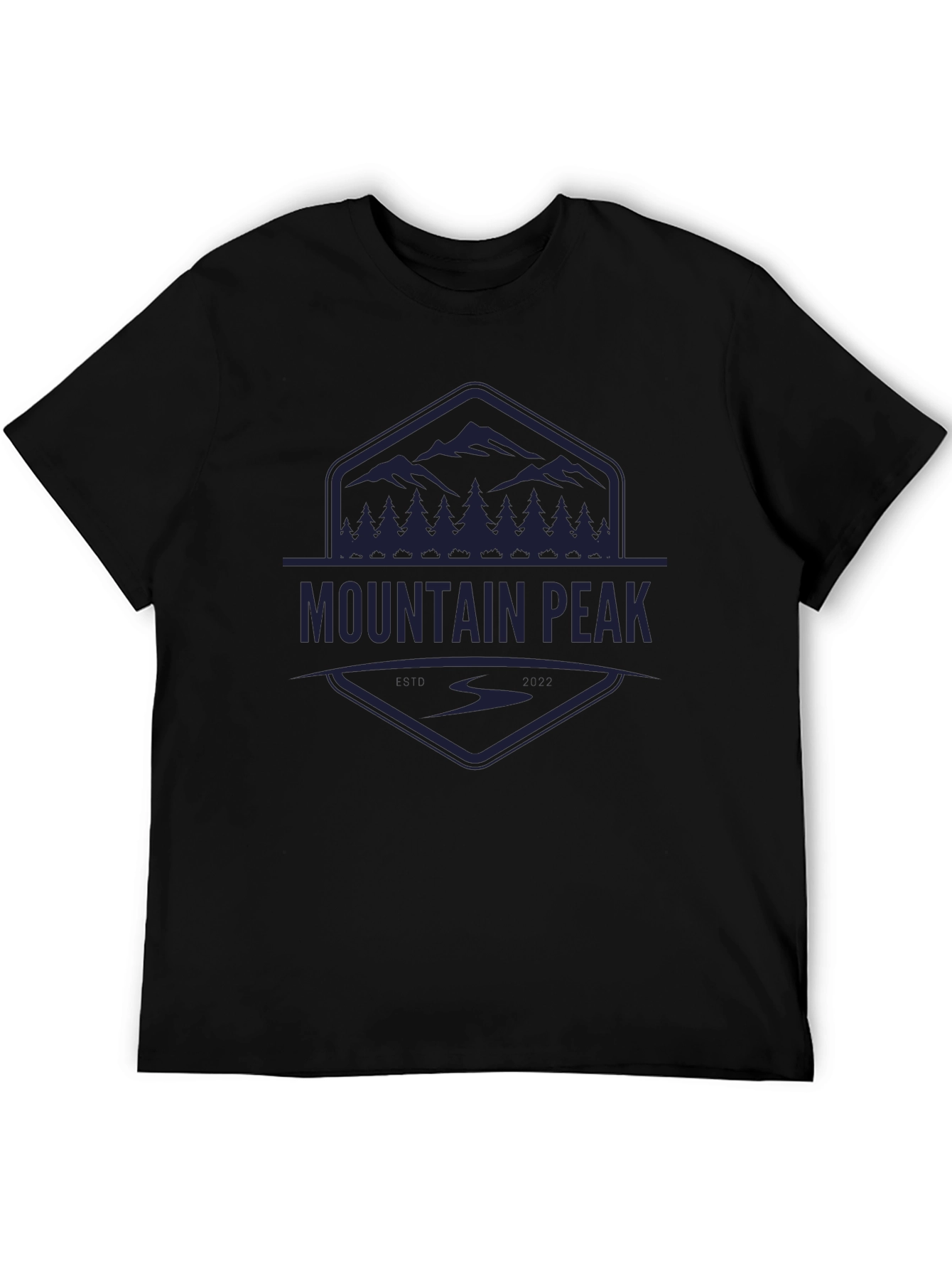Mountain Peak Graphic Black Tee - Adventure Ready