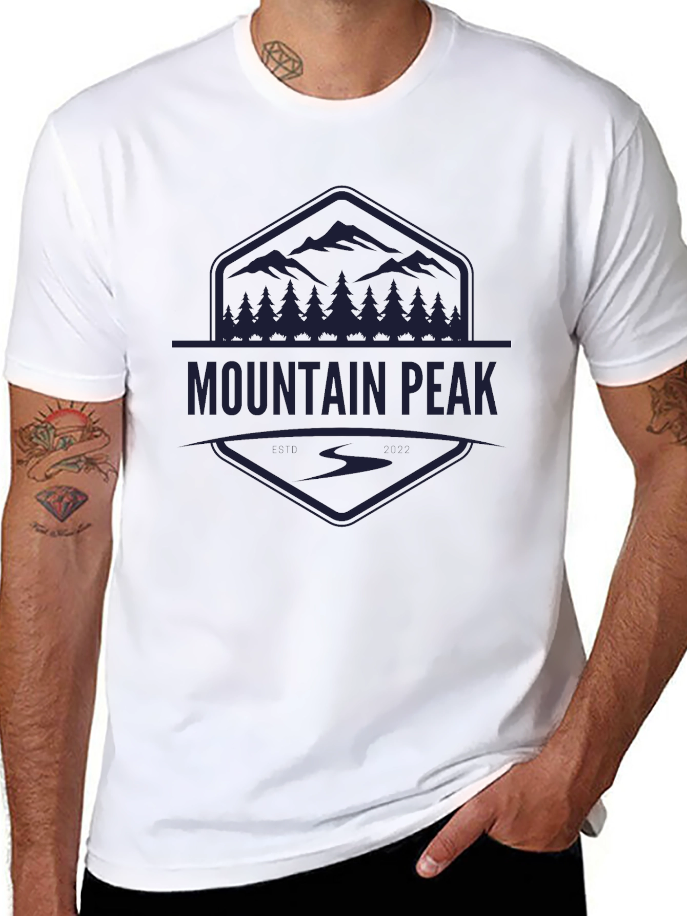 Mountain Peak Graphic Black Tee - Adventure Ready