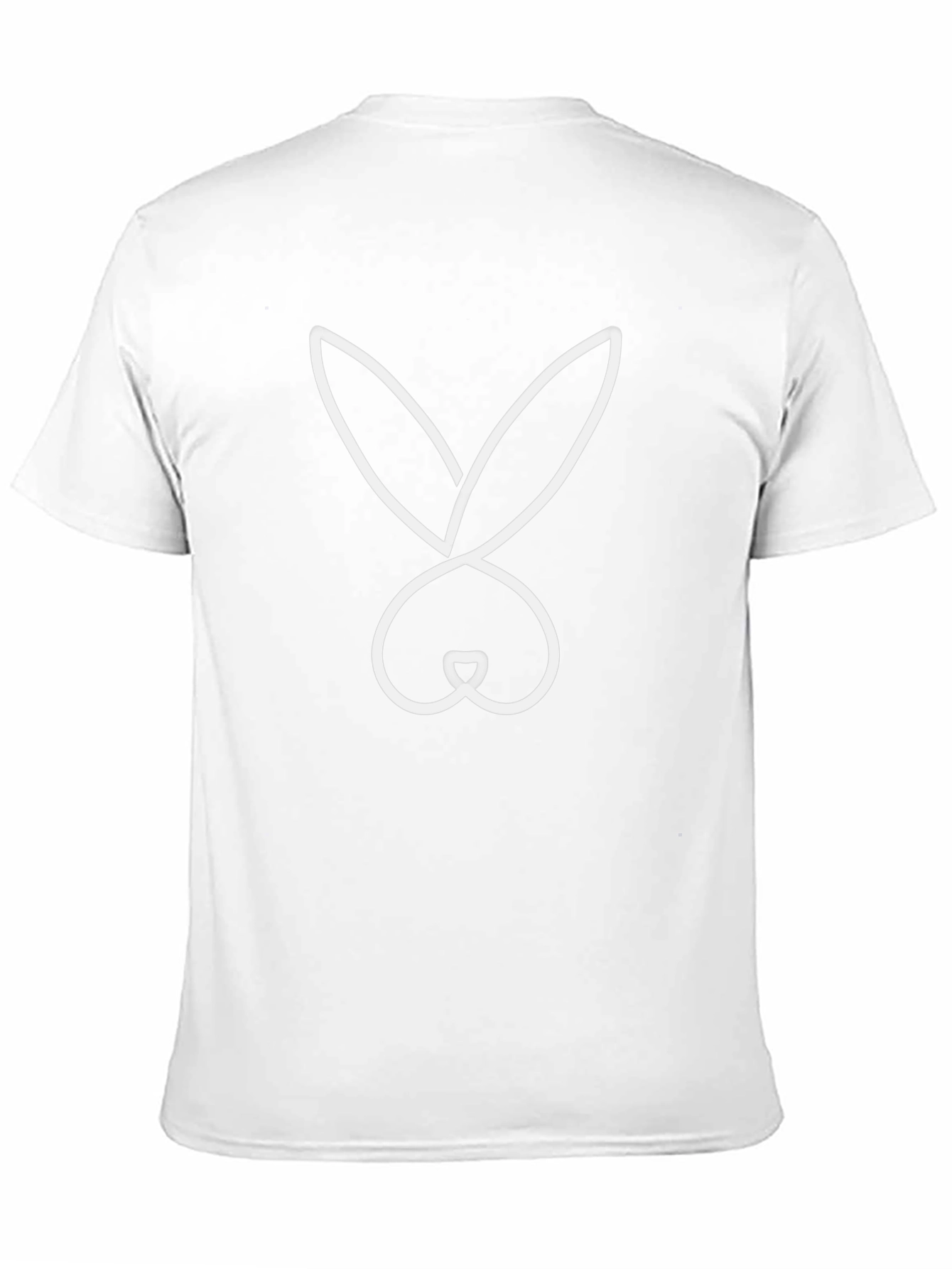 Black T-Shirt with Minimalist Bunny Rabbit Graphic