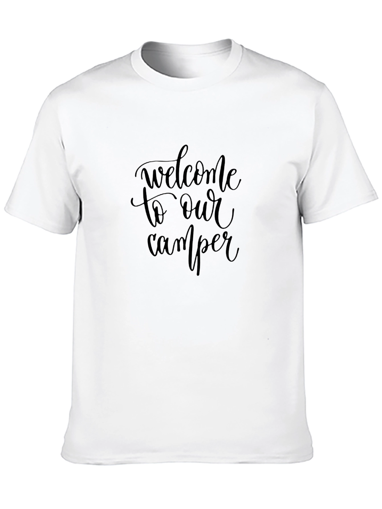 Welcome to Our Camper T-Shirt - Black Cotton Tee