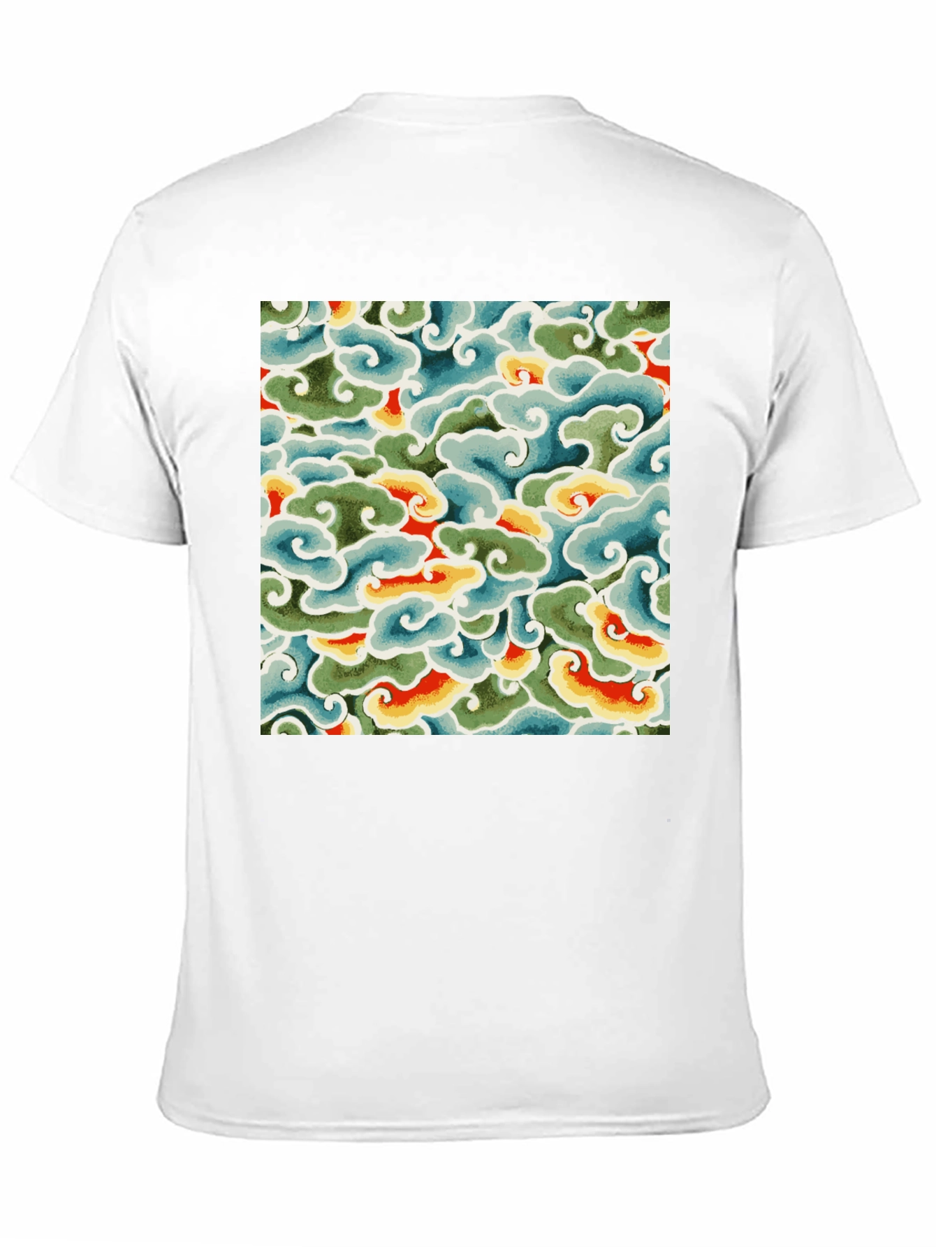 Abstract Cloud Pattern Graphic Tee - Soft Cotton Blend