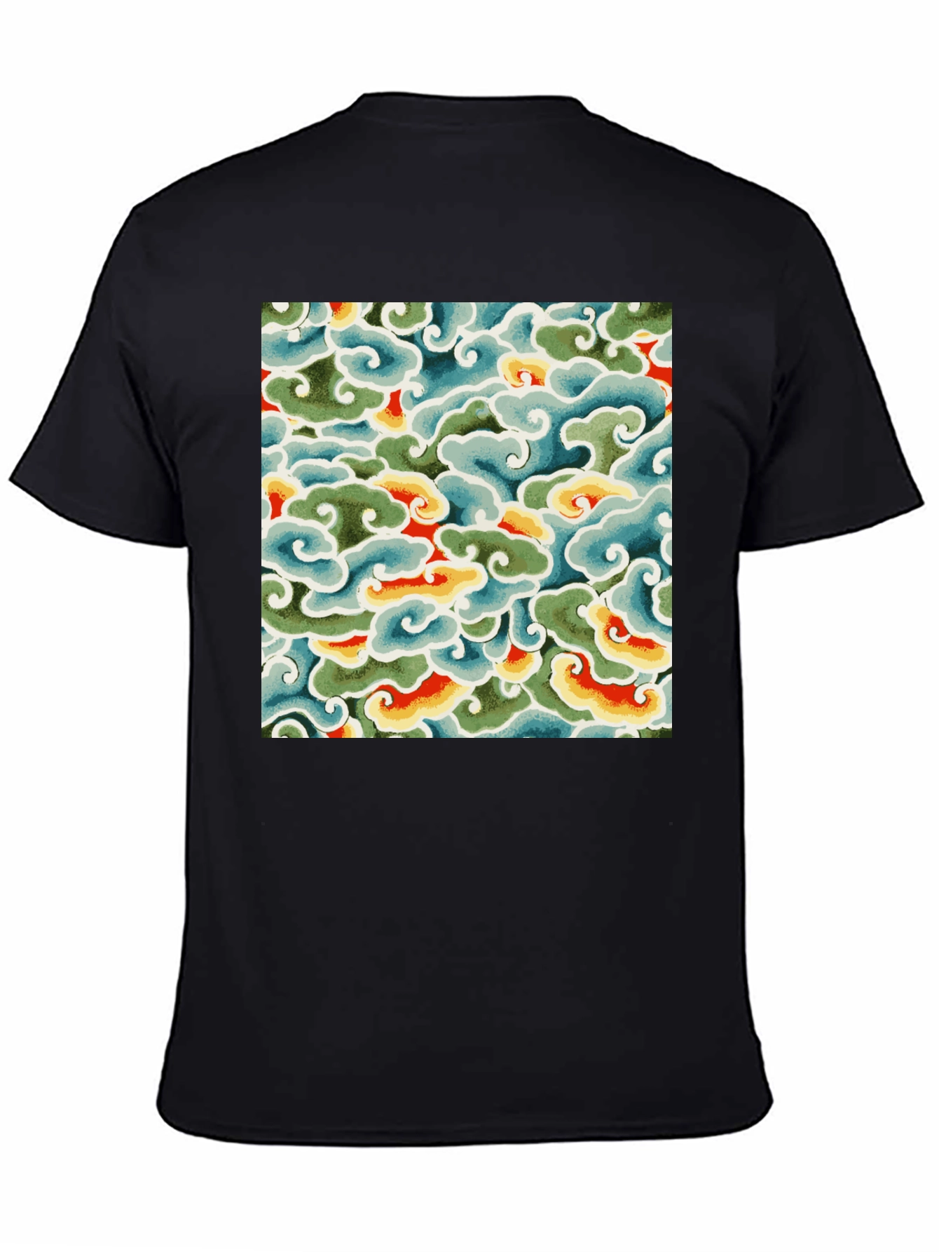 Abstract Cloud Pattern Graphic Tee - Soft Cotton Blend