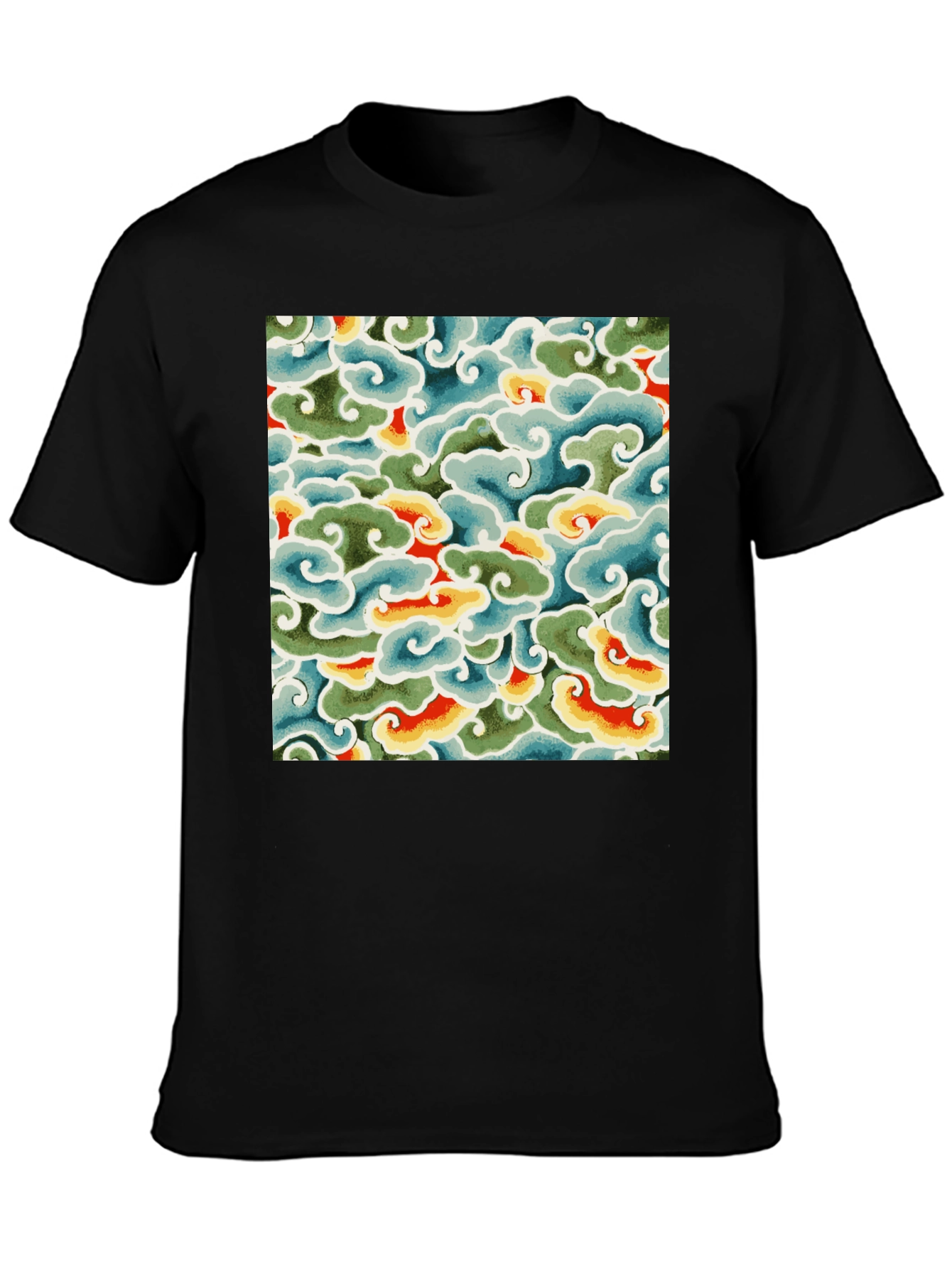 Abstract Cloud Pattern Graphic Tee - Soft Cotton Blend