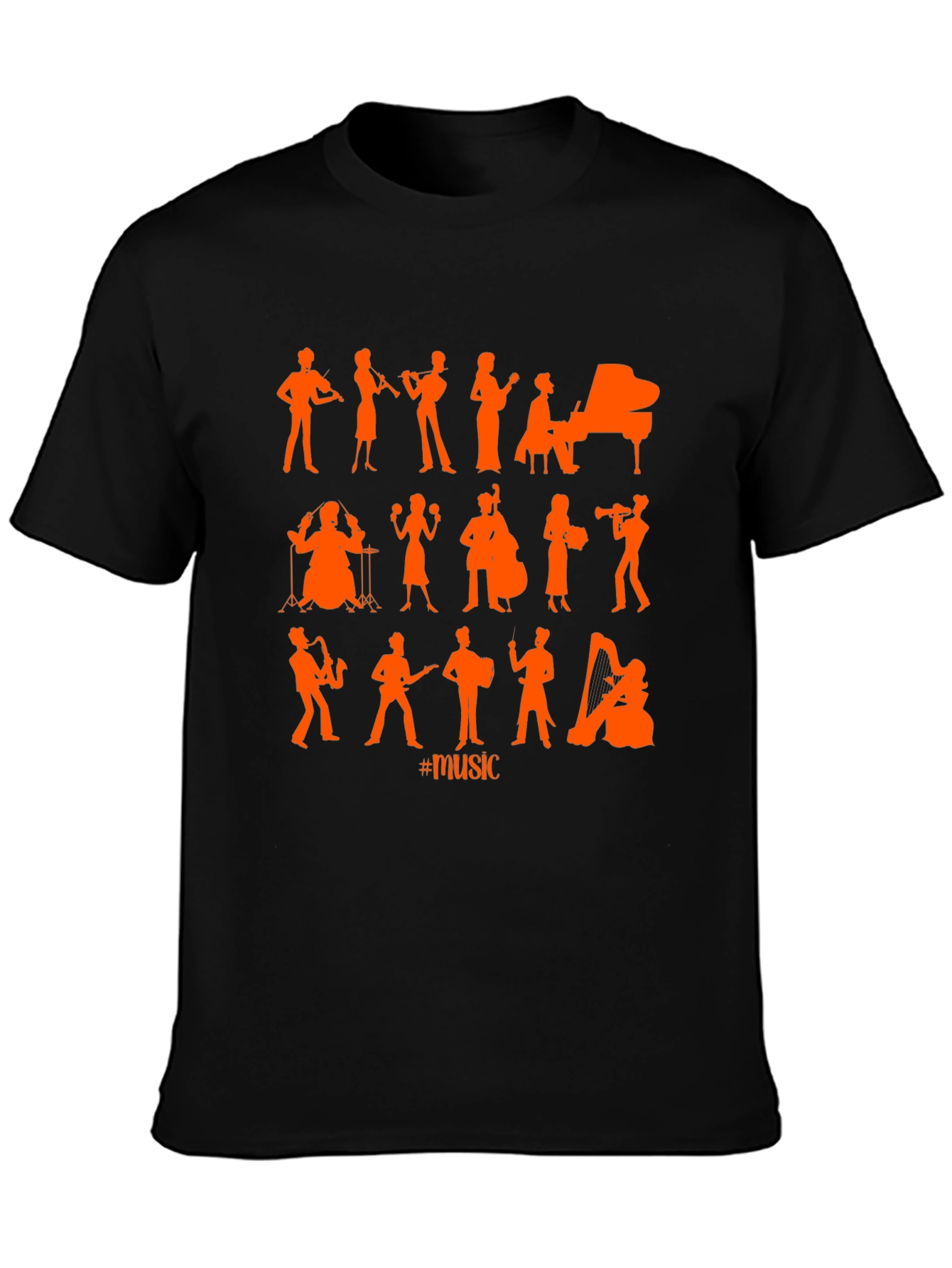 Musical Silhouette Black T-Shirt