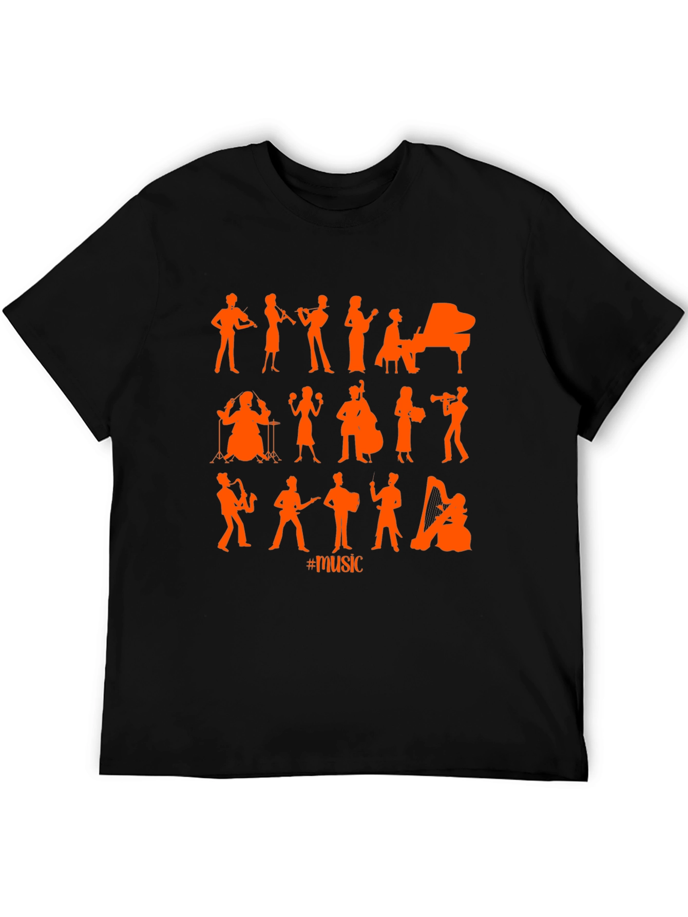 Musical Silhouette Black T-Shirt