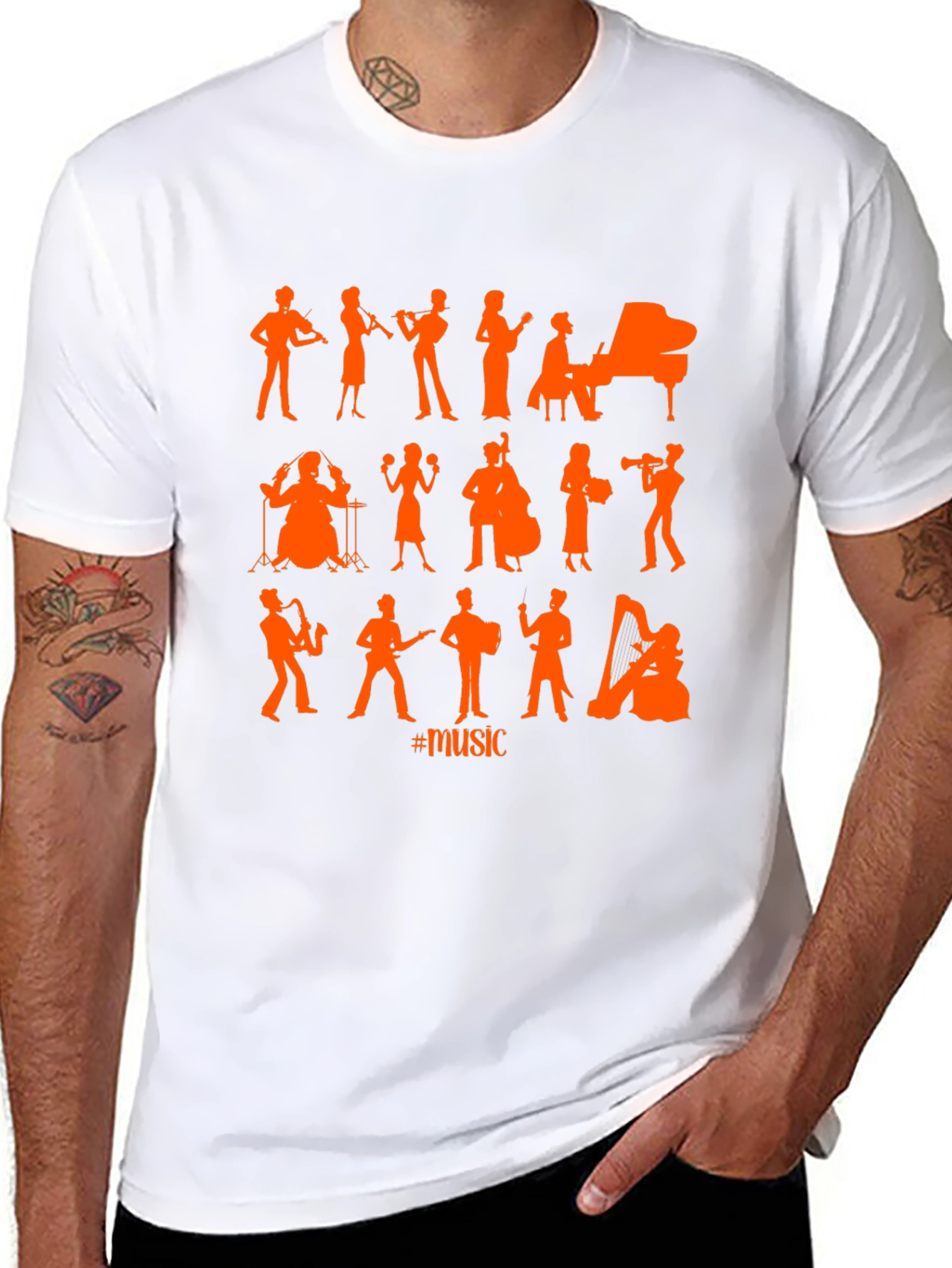 Musical Silhouette Black T-Shirt
