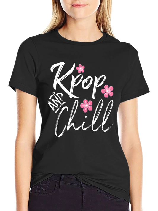 Kpop and Chill Graphic T-Shirt Black
