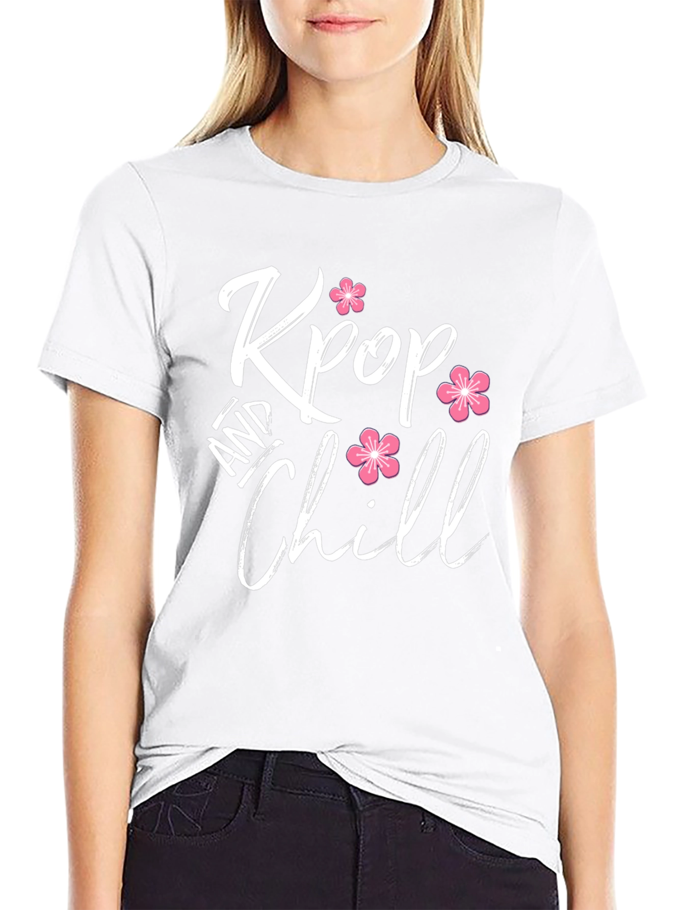 Kpop and Chill Graphic T-Shirt Black