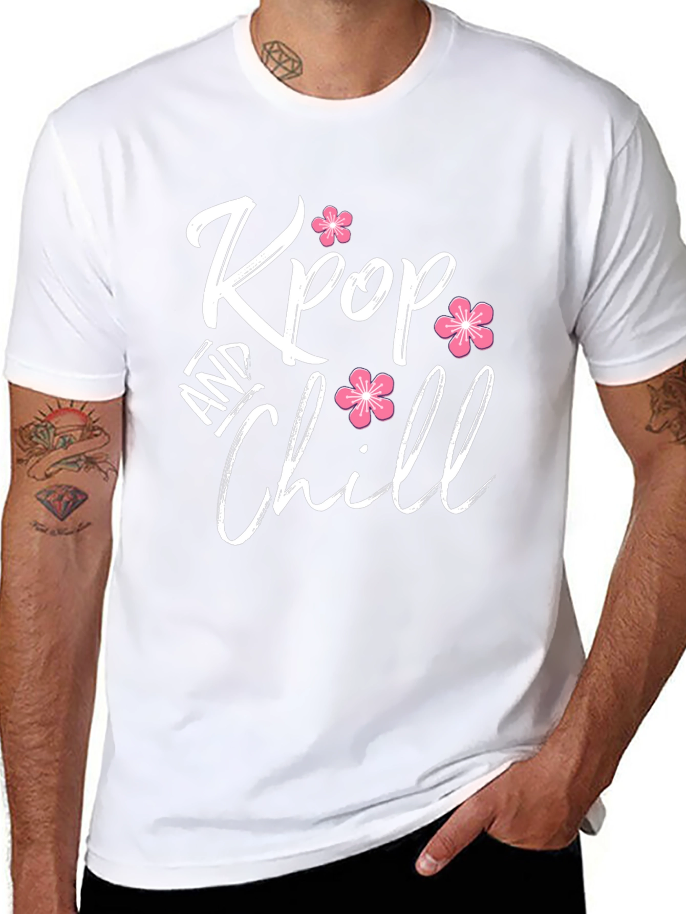 Kpop and Chill Graphic T-Shirt Black