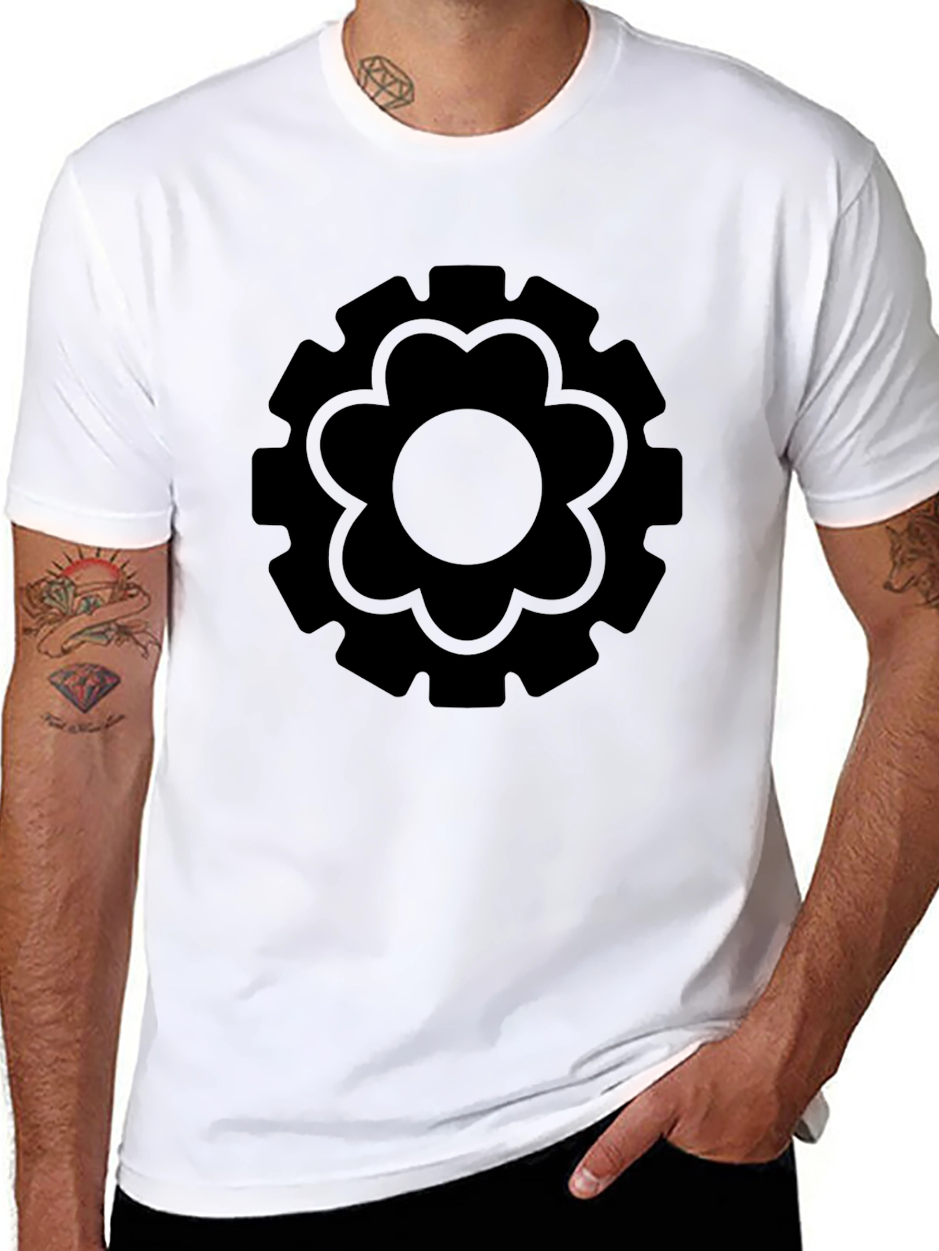 Gear Flower Black T-Shirt