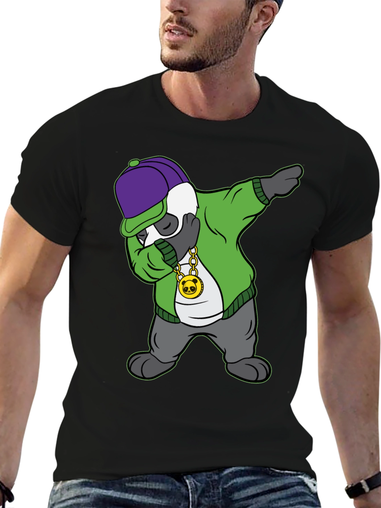 Dabbing Panda Graphic Tee - Cool Cartoon Animal Shirt