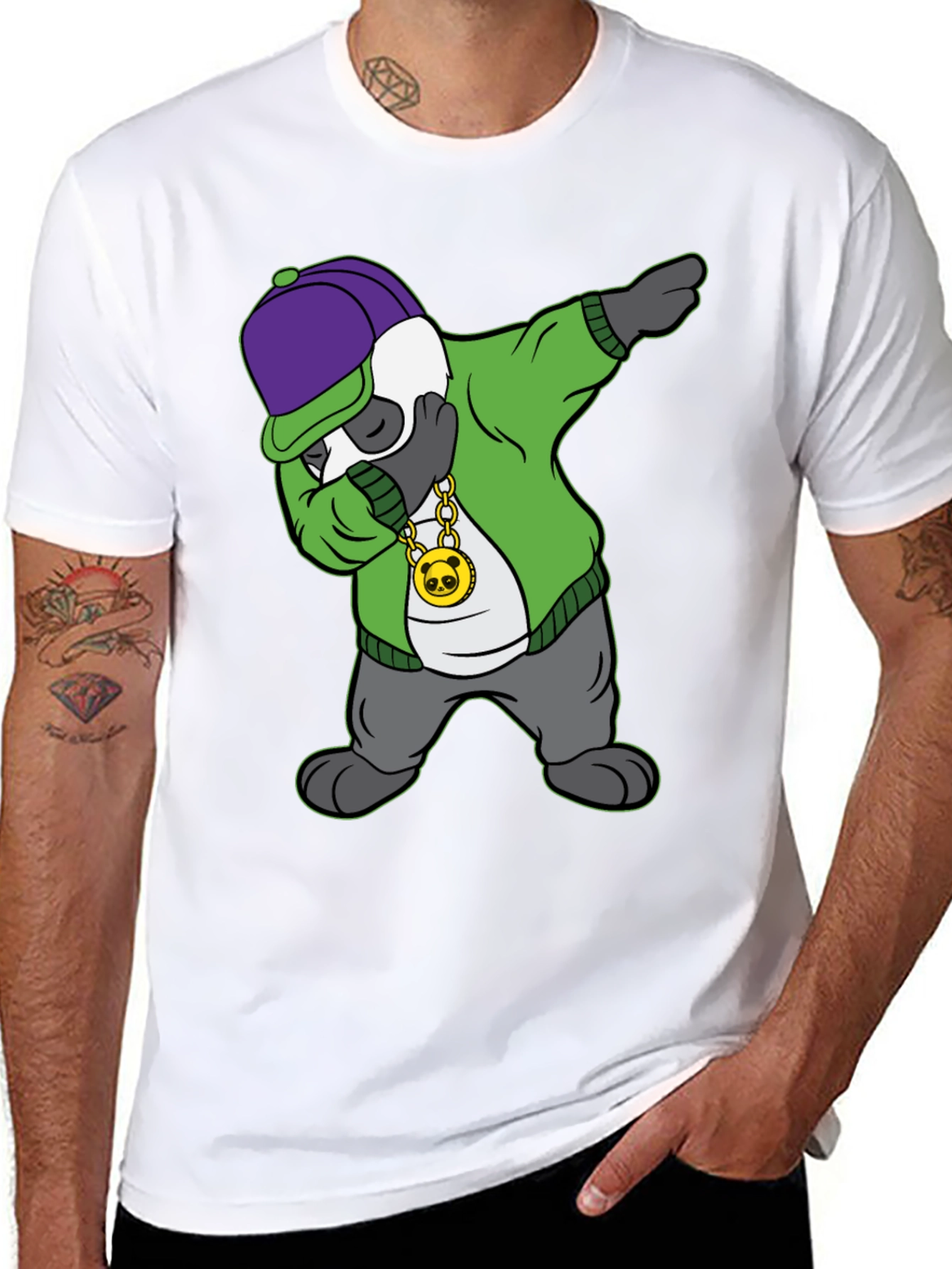 Dabbing Panda Graphic Tee - Cool Cartoon Animal Shirt