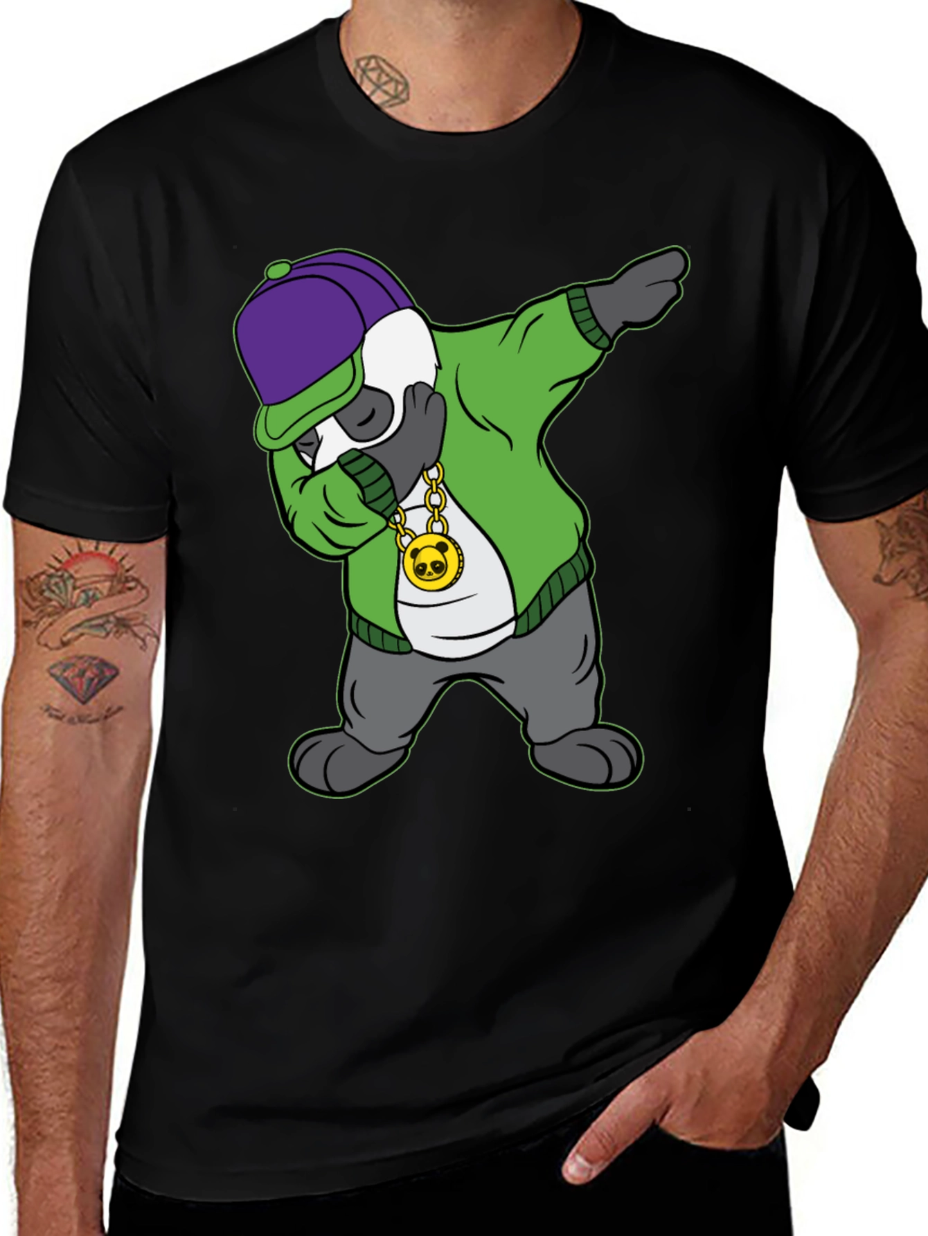 Dabbing Panda Graphic Tee - Cool Cartoon Animal Shirt
