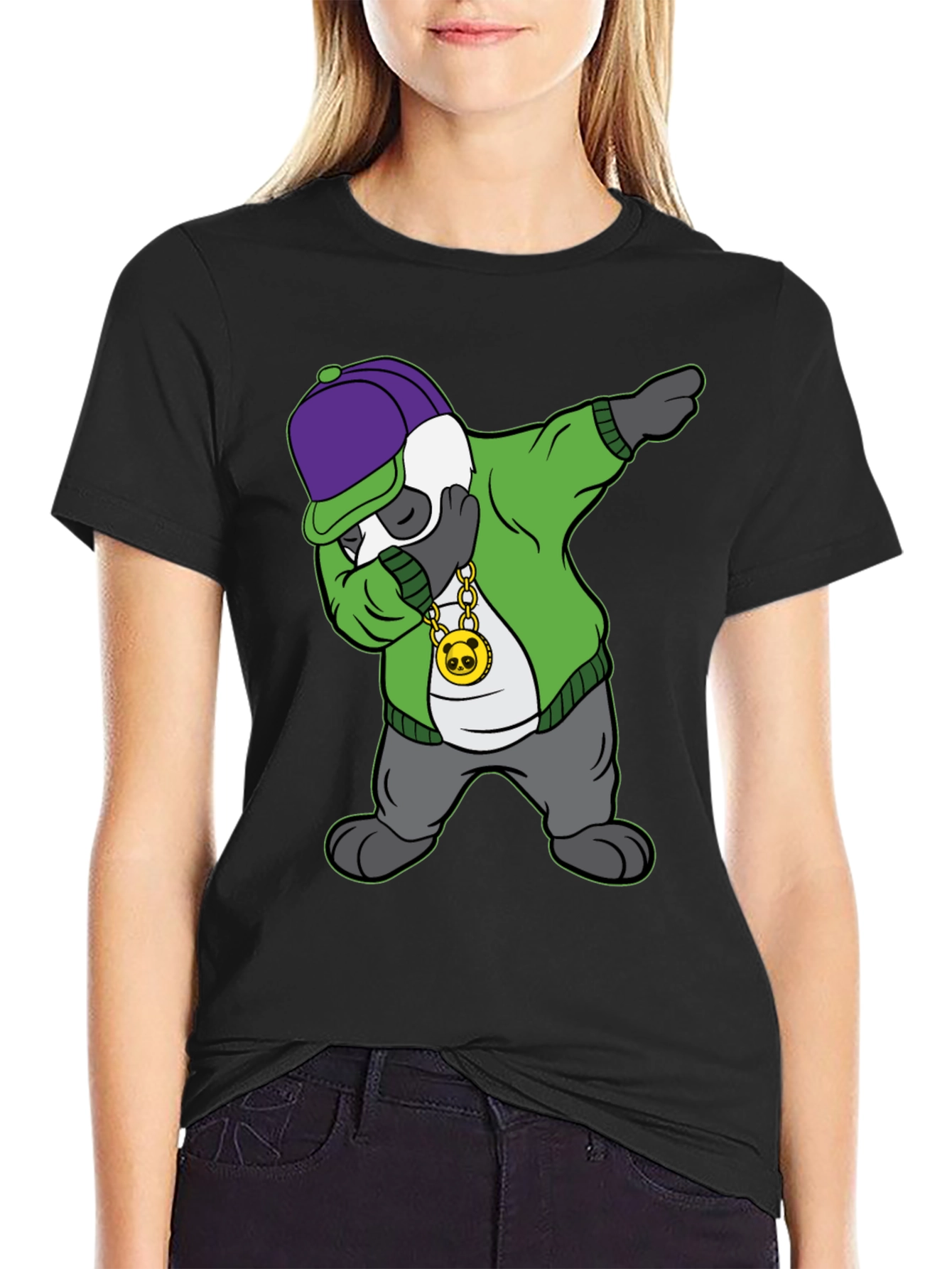 Dabbing Panda Graphic Tee - Cool Cartoon Animal Shirt