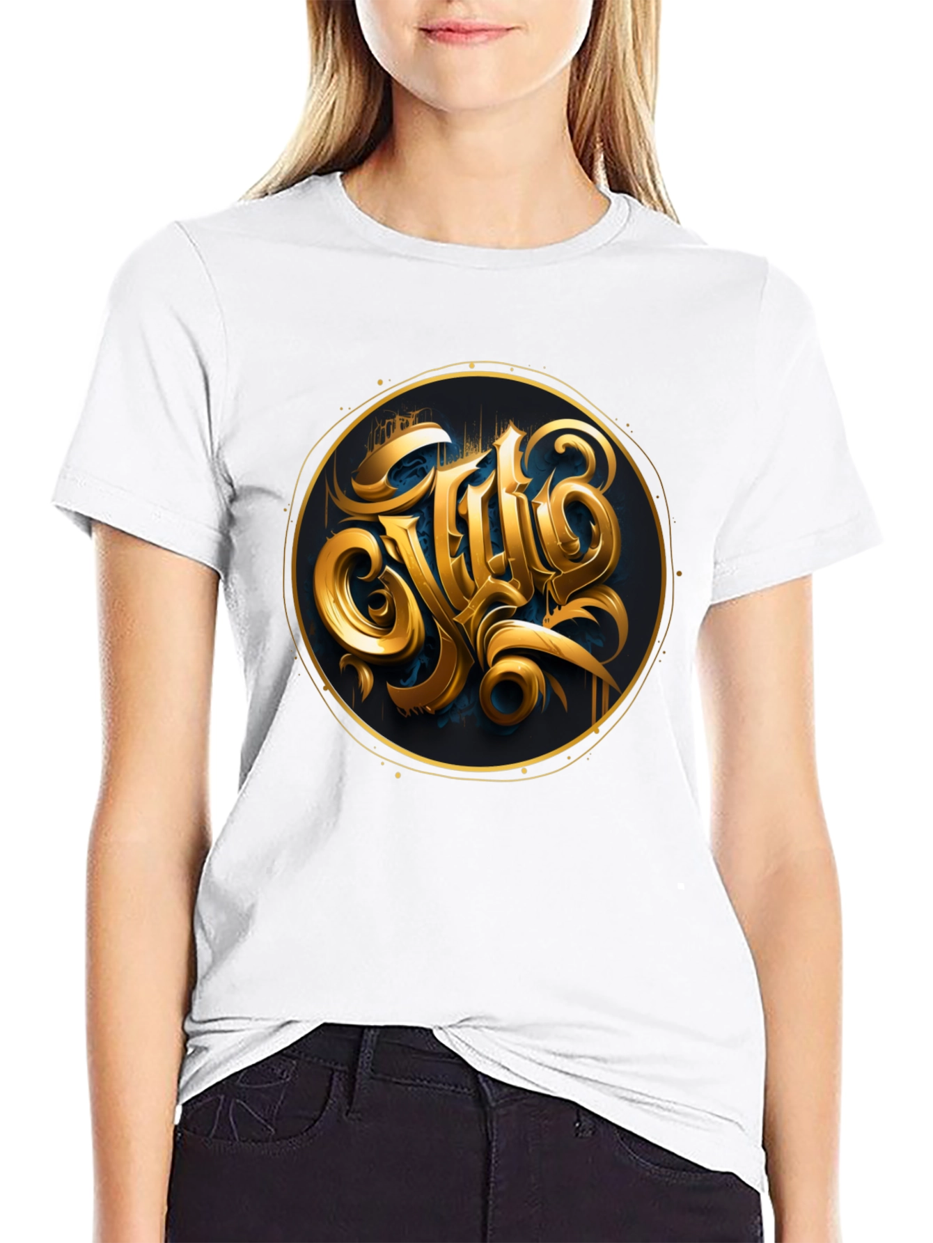 Gold Emblem Black T-Shirt