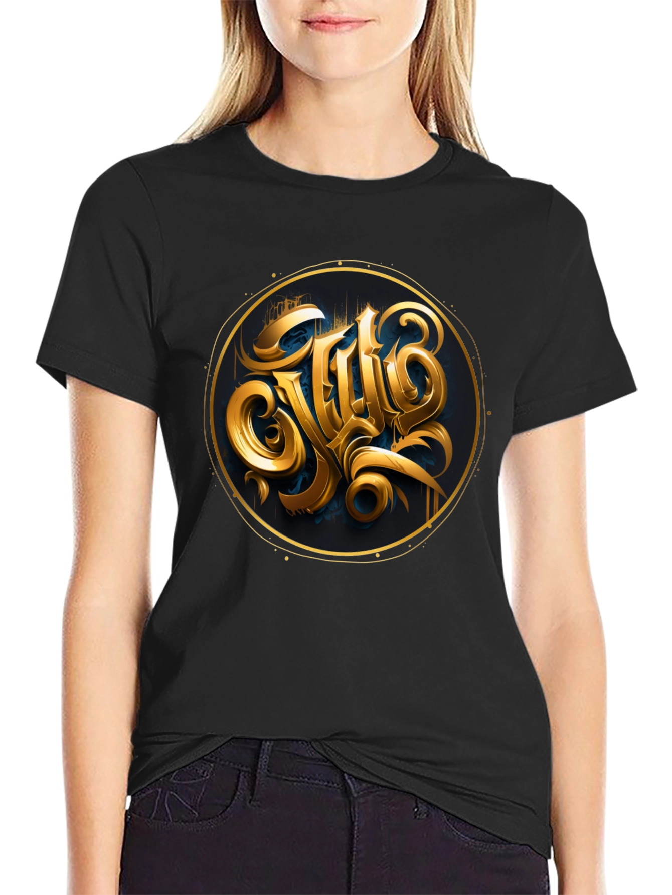 Gold Emblem Black T-Shirt