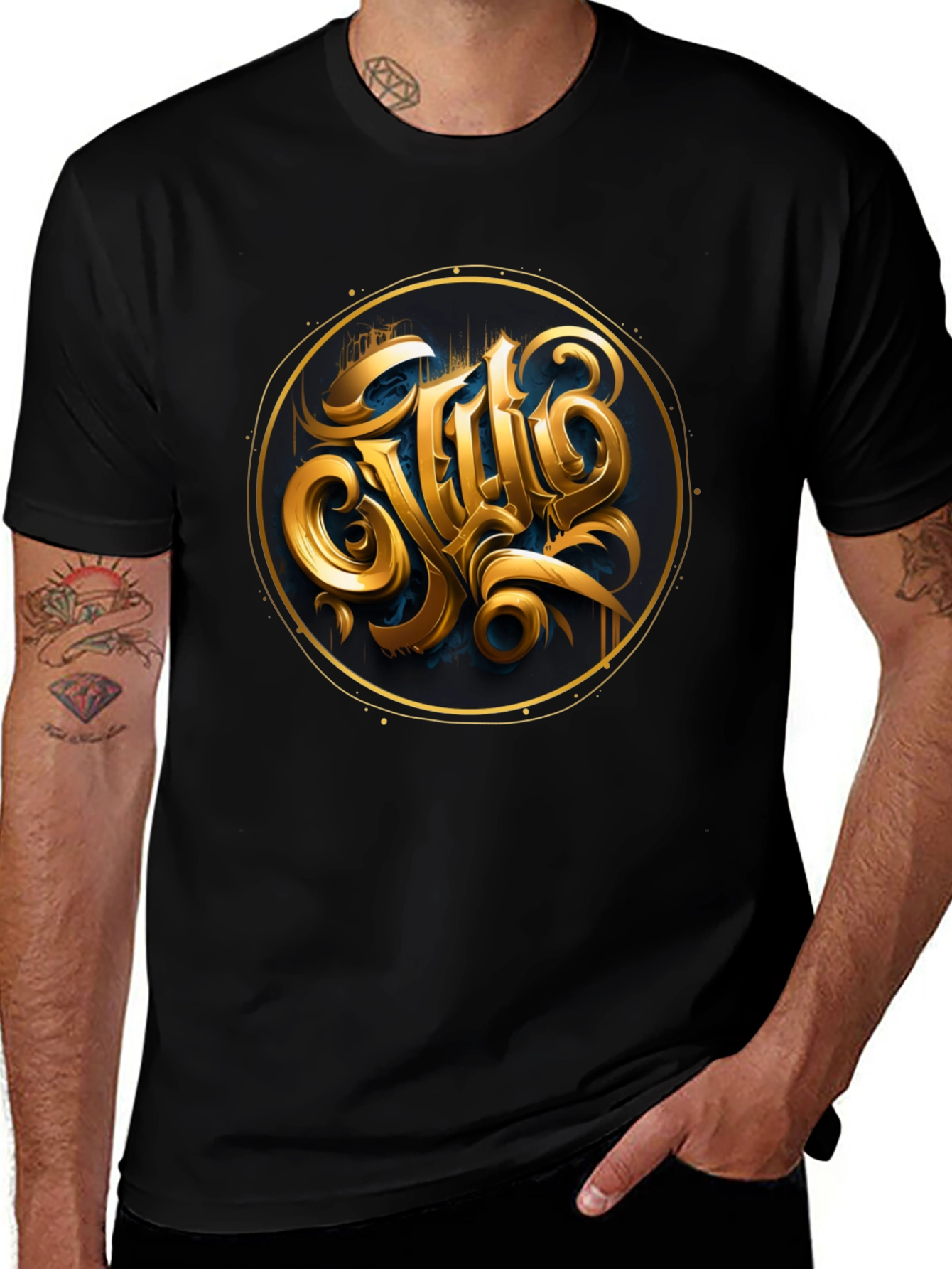 Gold Emblem Black T-Shirt