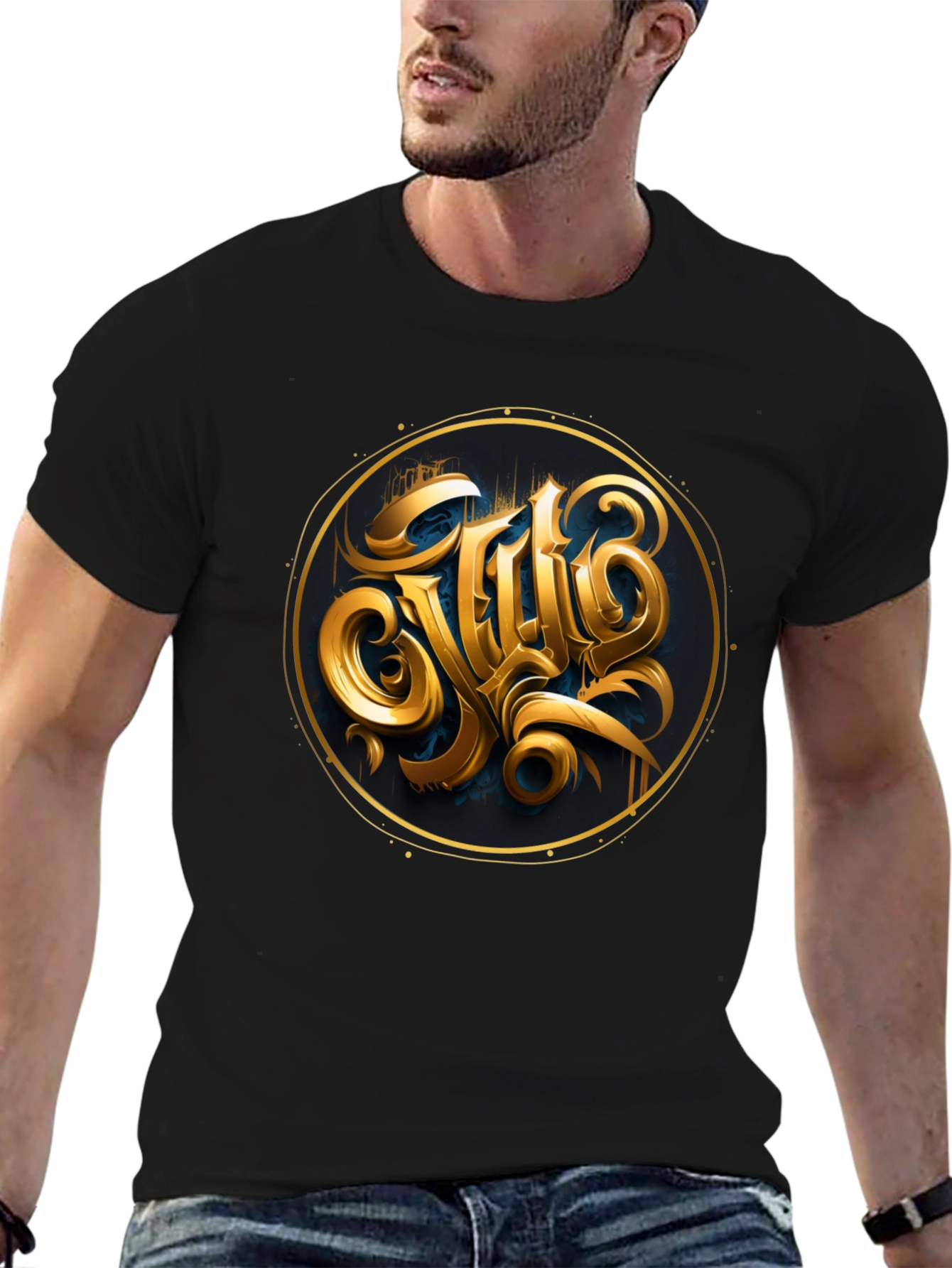 Gold Emblem Black T-Shirt
