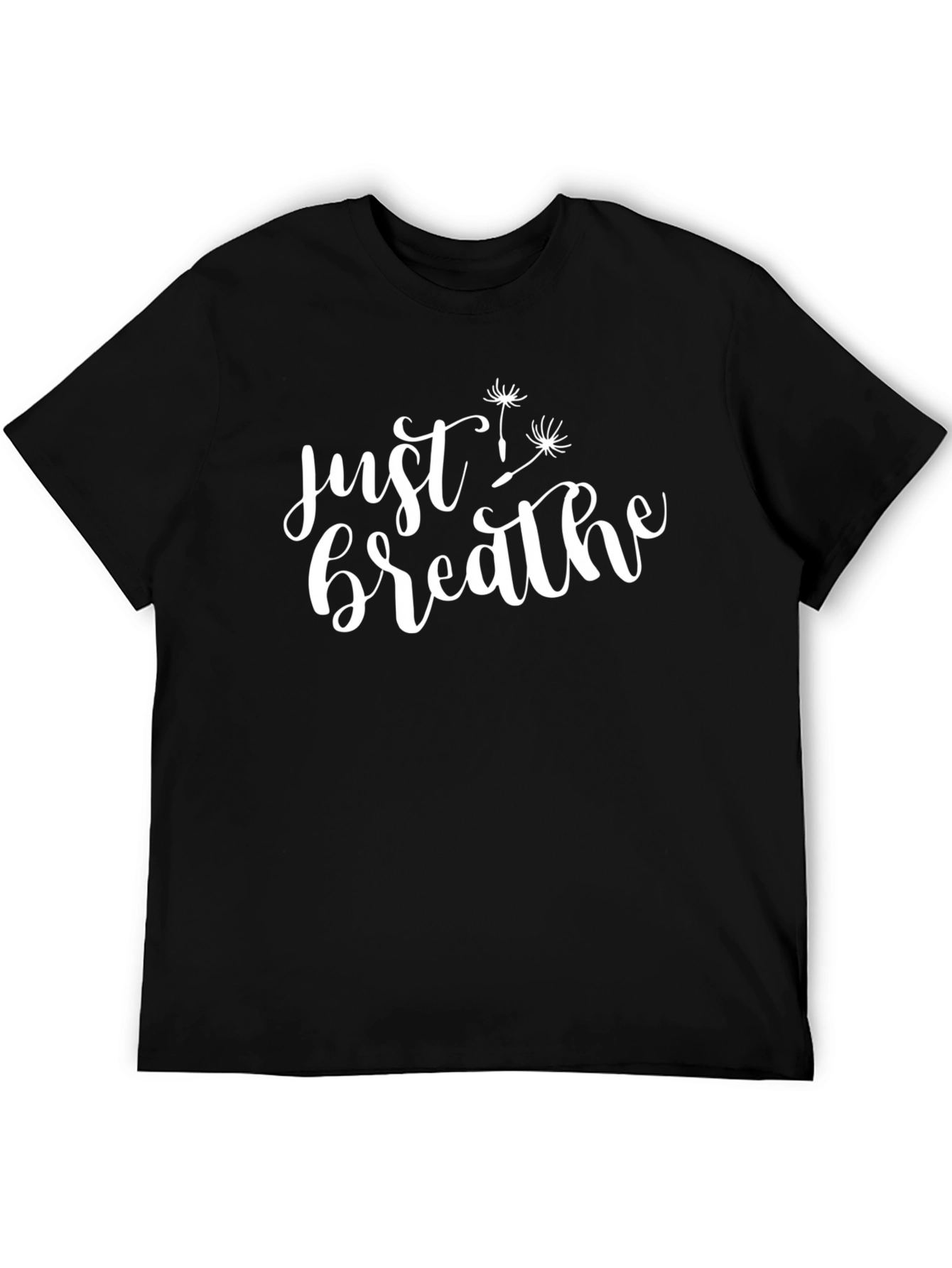 Just Breathe Graphic Tee - Black Cotton T-Shirt