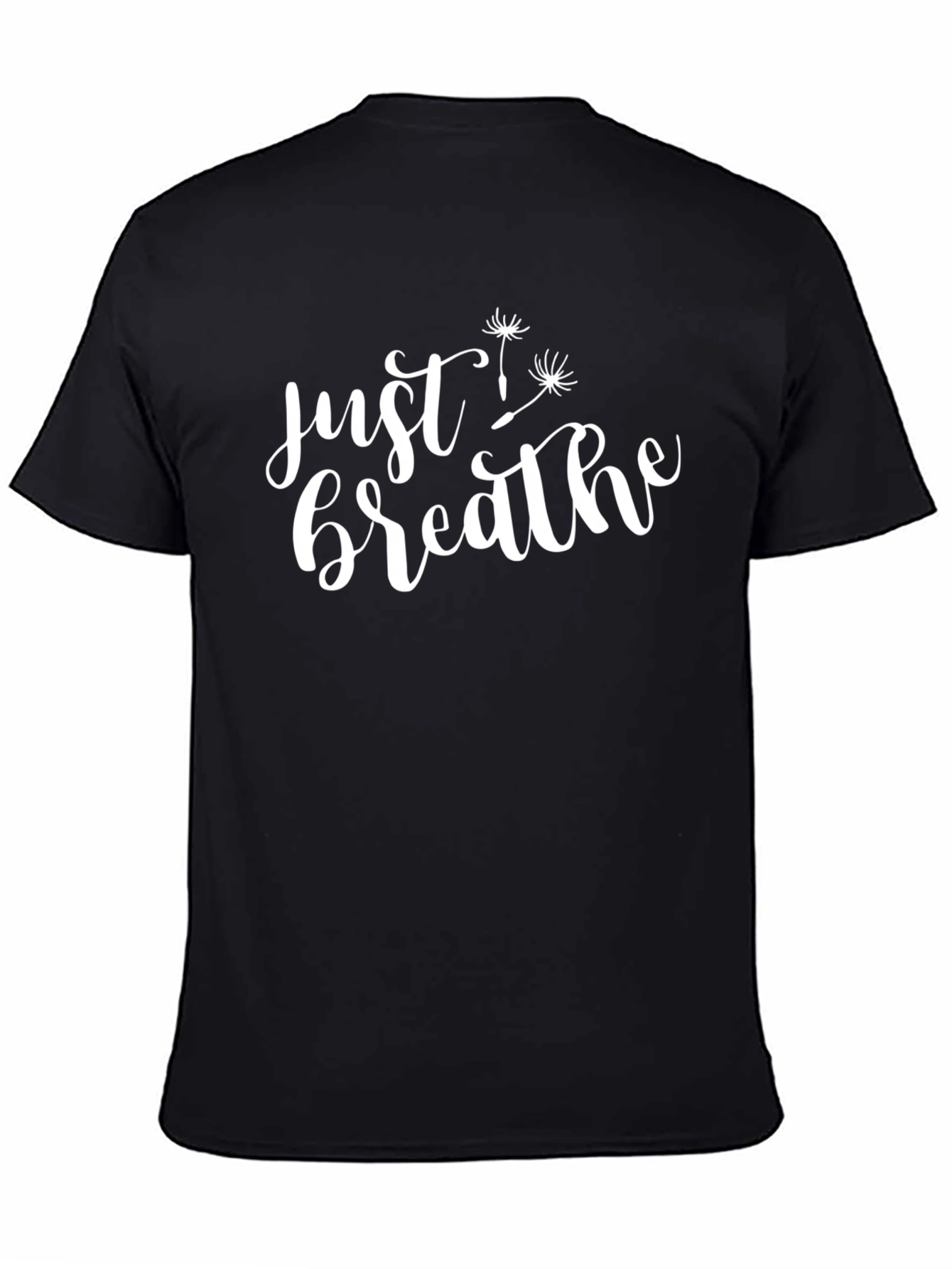 Just Breathe Graphic Tee - Black Cotton T-Shirt