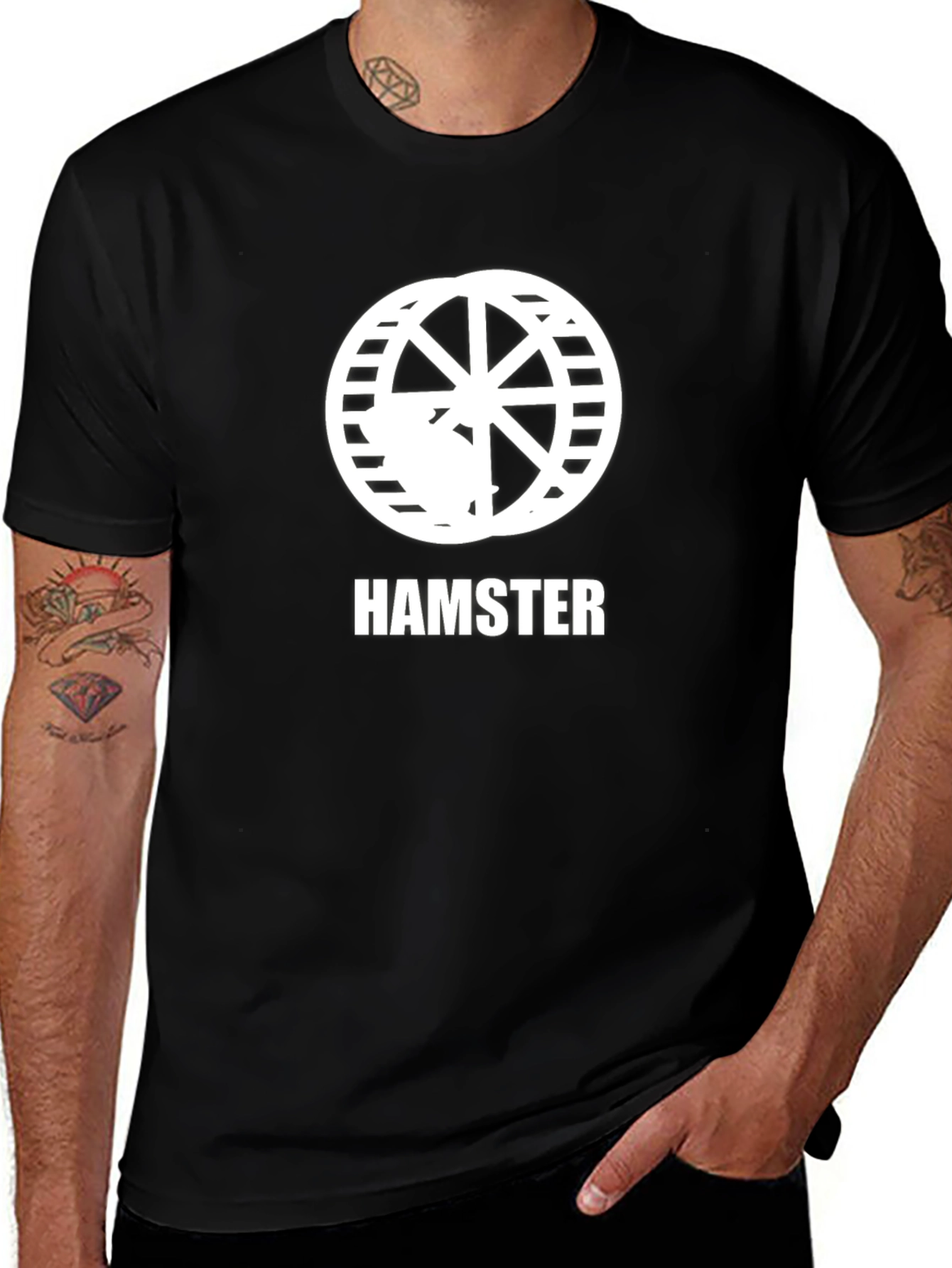 Hamster Wheel Graphic Tee - Novelty Animal Lover Shirt