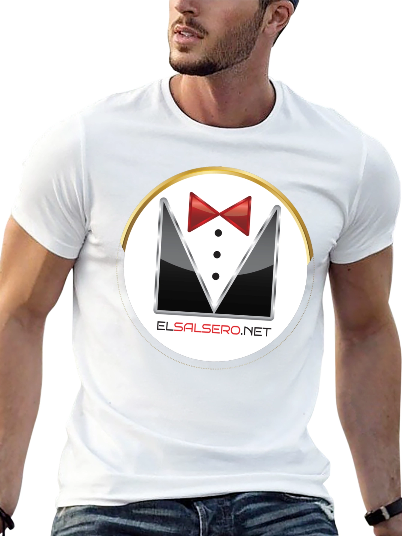 Elegant El Salsero Black Tuxedo T-Shirt