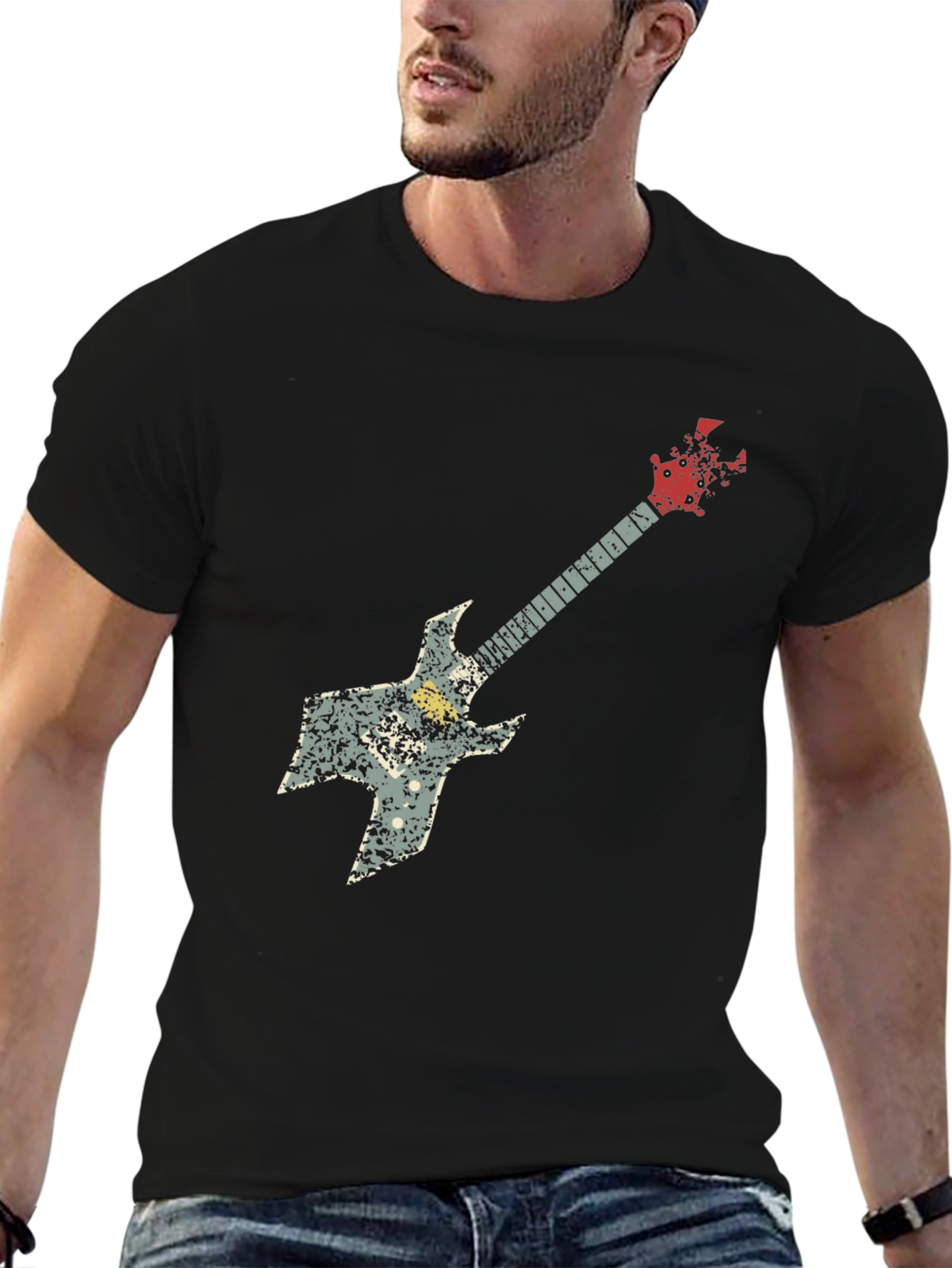 Guitar Graphic Tee - Rock Music Shirt