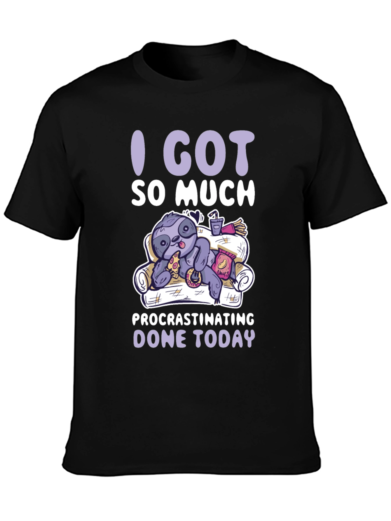 Procrastinating Sloth Graphic T-Shirt - Lazy Day Comfort