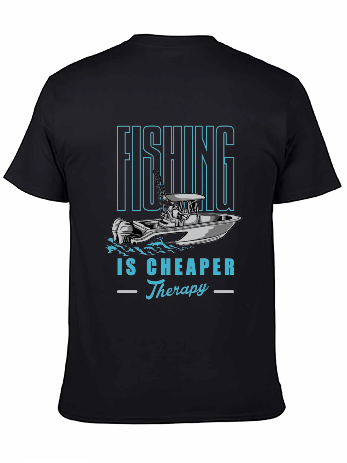 Fishing Therapy Tee - Mens Black Graphic T-Shirt