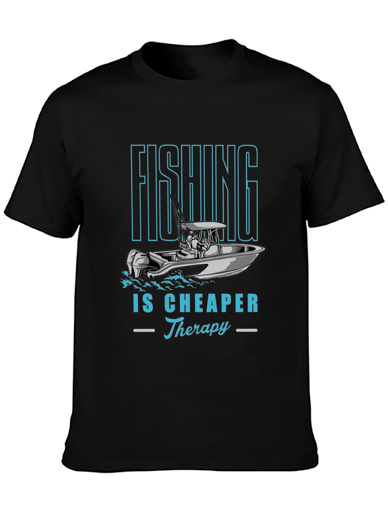 Fishing Therapy Tee - Mens Black Graphic T-Shirt
