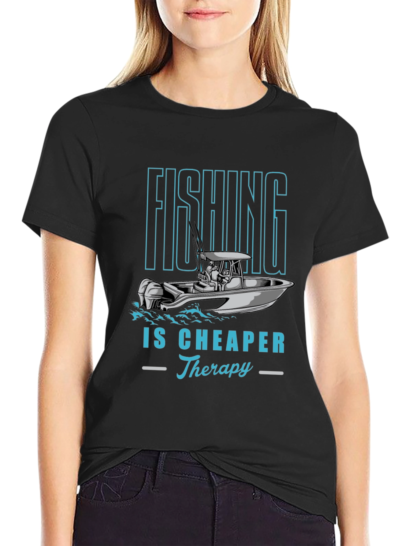 Fishing Therapy Tee - Mens Black Graphic T-Shirt