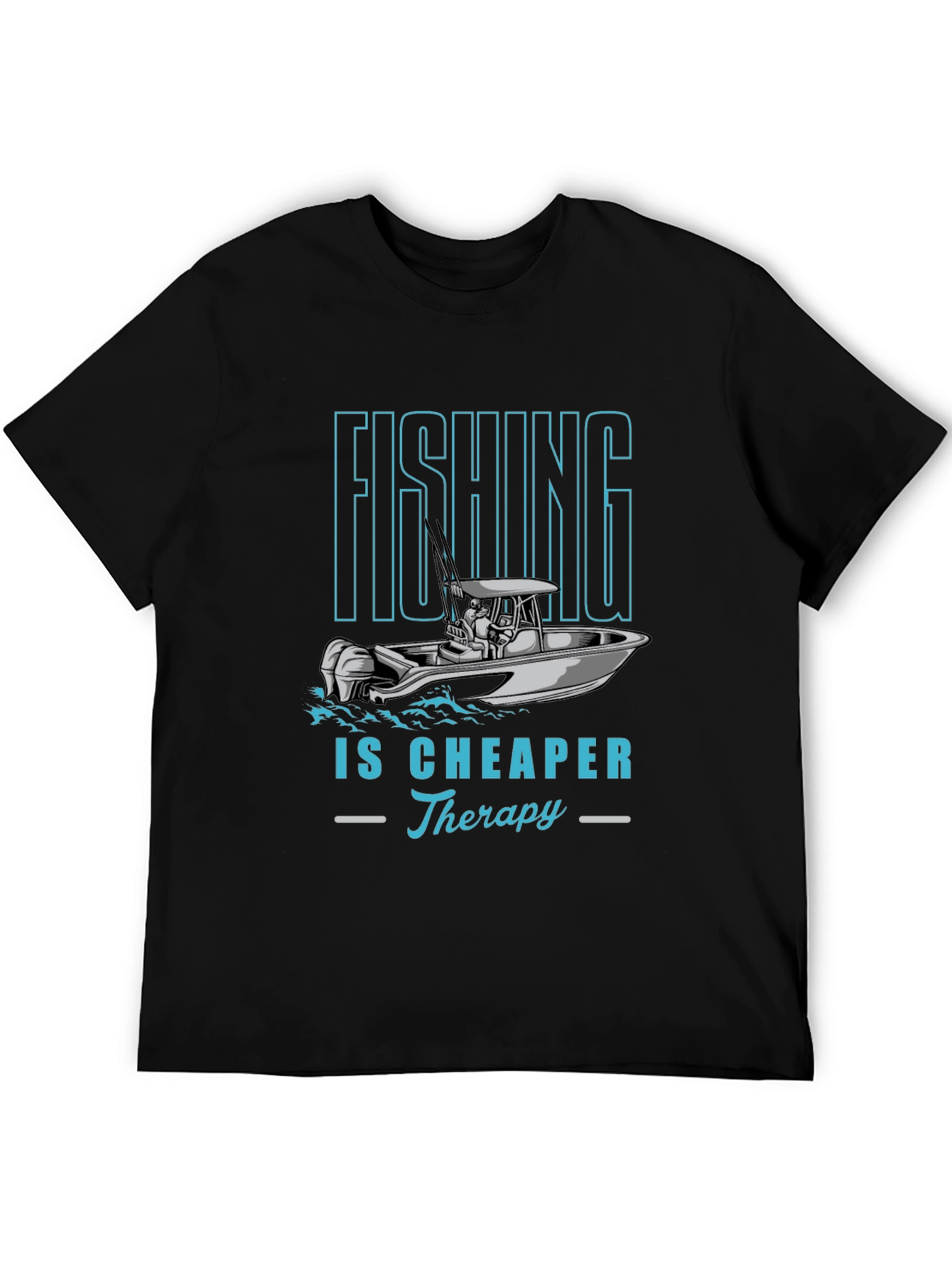 Fishing Therapy Tee - Mens Black Graphic T-Shirt