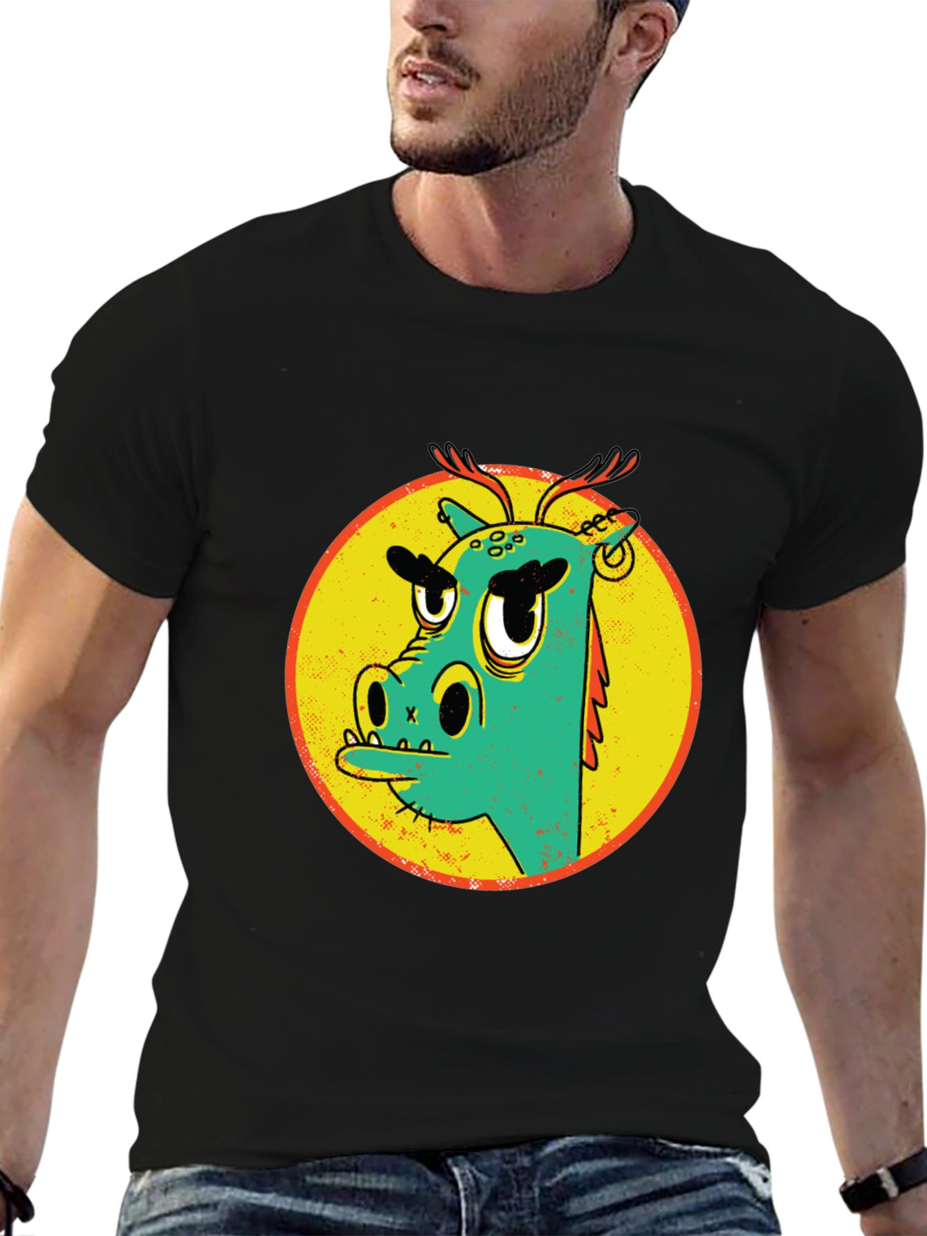 Cool Dragon Graphic Black T-Shirt