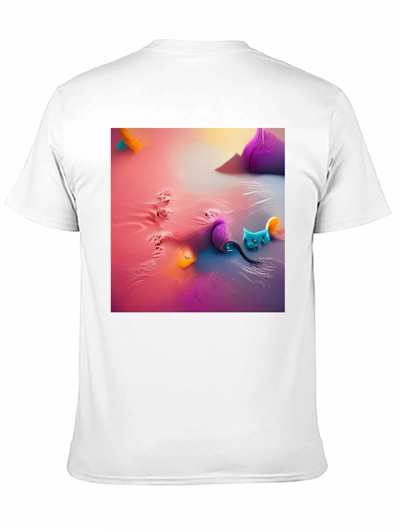 Fantasy Cat Graphic Tee - Black Cotton Blend