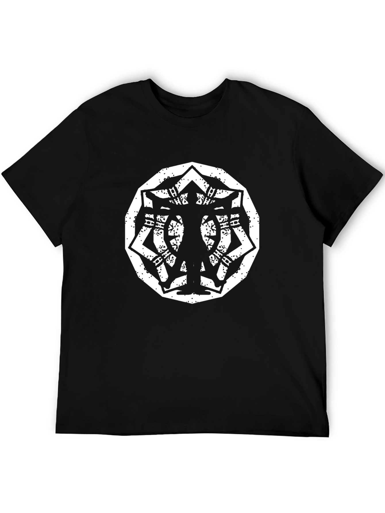 Geometric Silhouette Graphic Black T-Shirt
