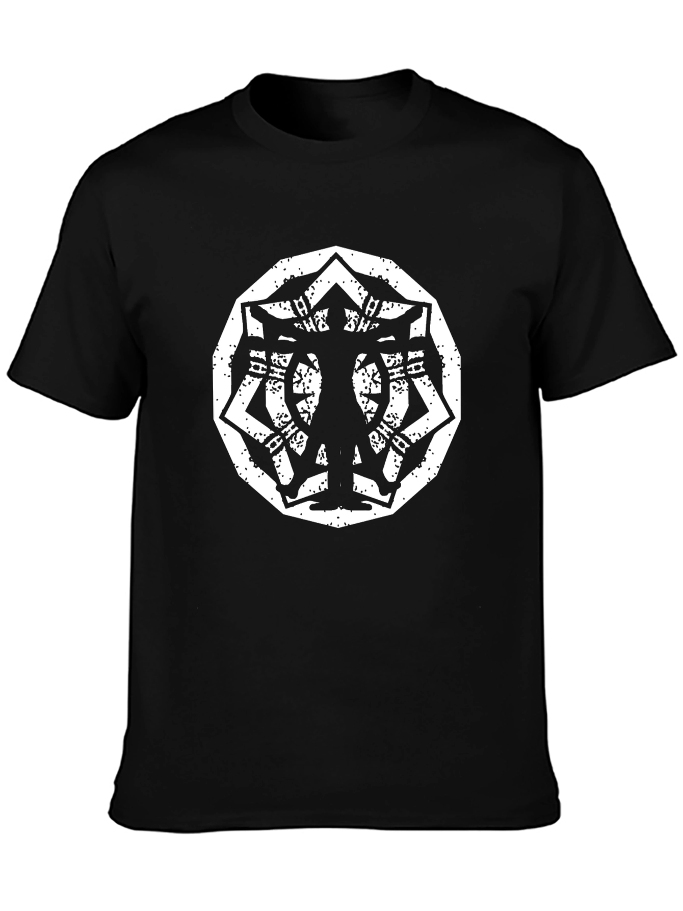 Geometric Silhouette Graphic Black T-Shirt