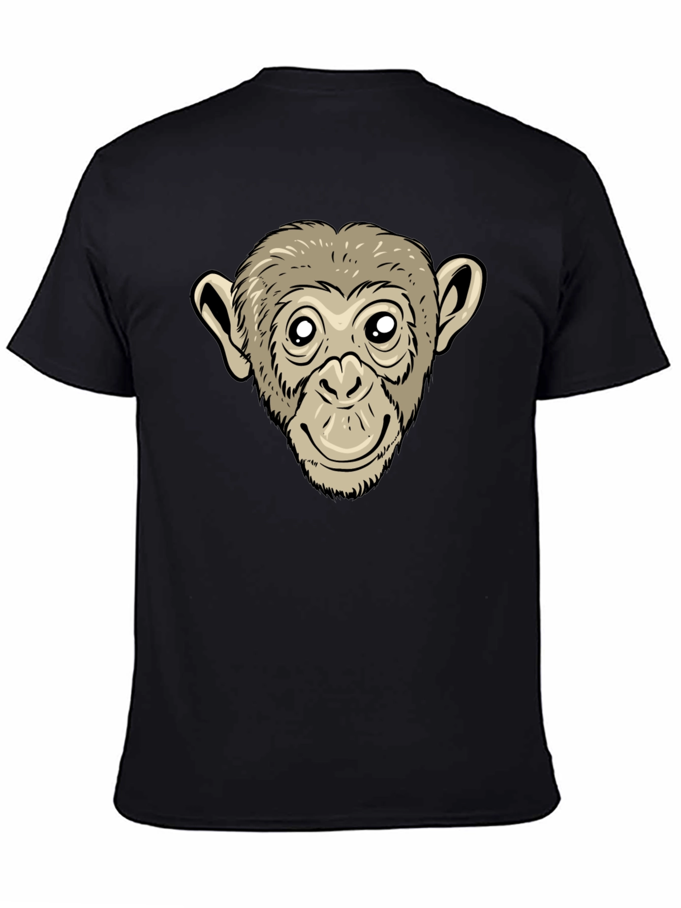 Monkey Face Graphic Black T-Shirt